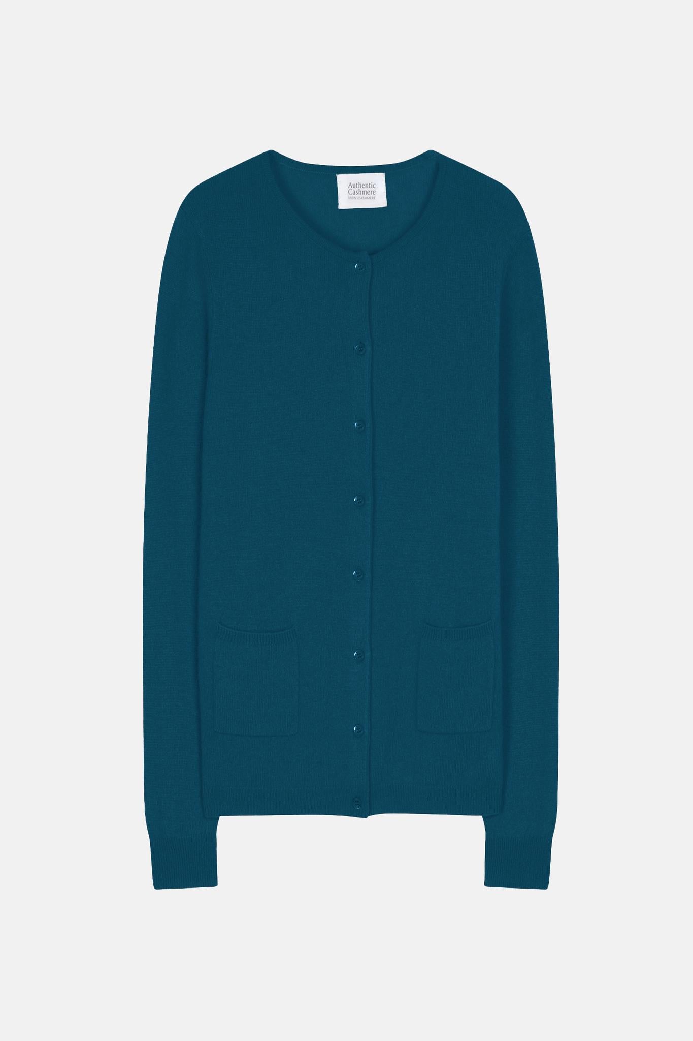 CARON peacock cardigan 100% cashmere