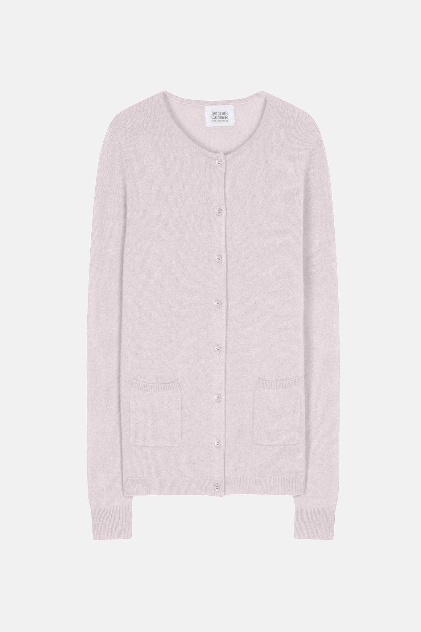 CARON cardigan powder round neck 100% cashmere