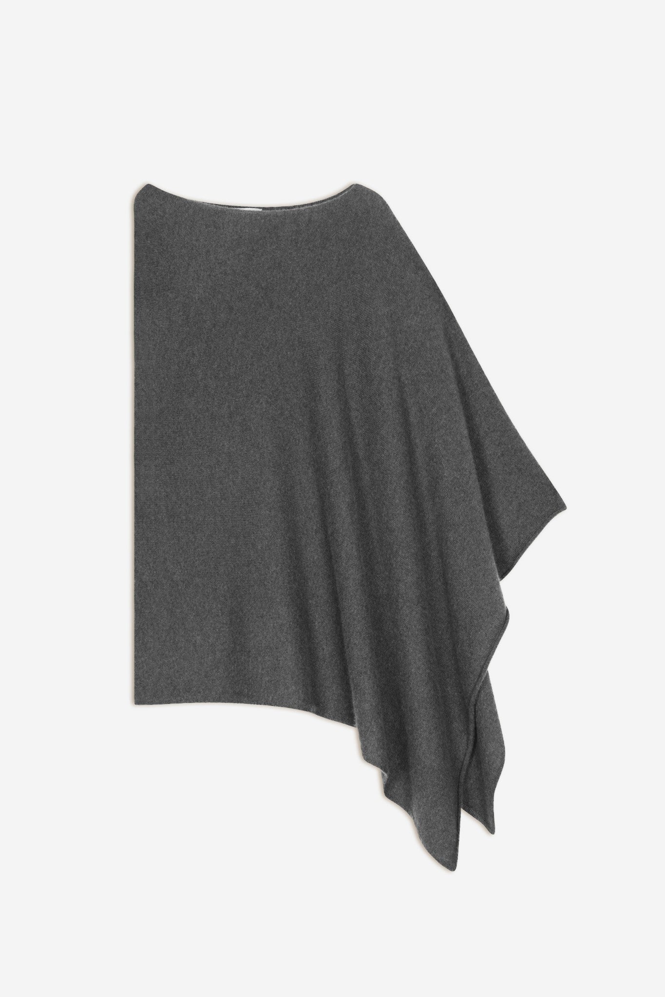 carra poncho anthracite chiné 100% cachemire