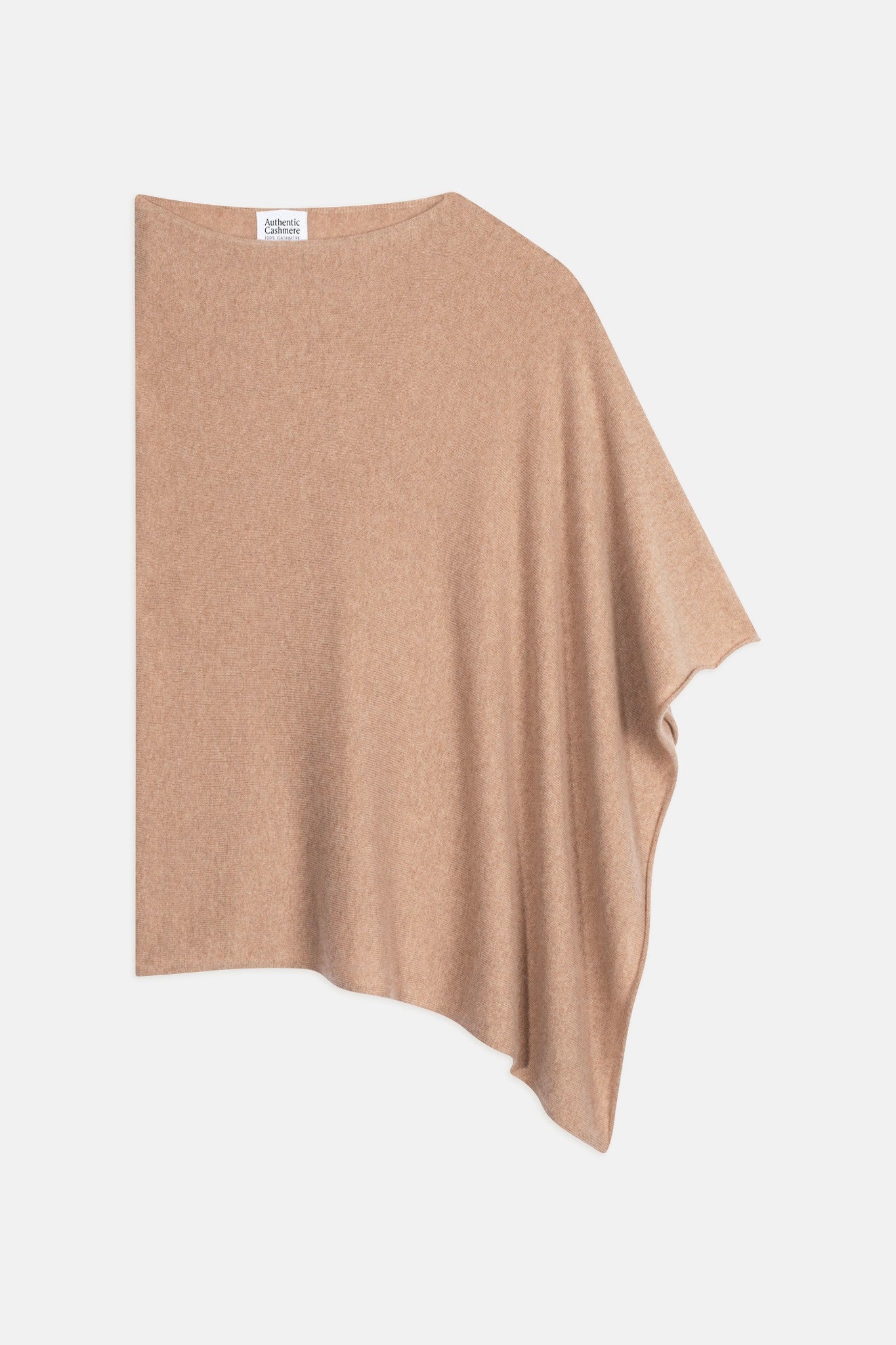 carra poncho camel chiné 100% cachemire
