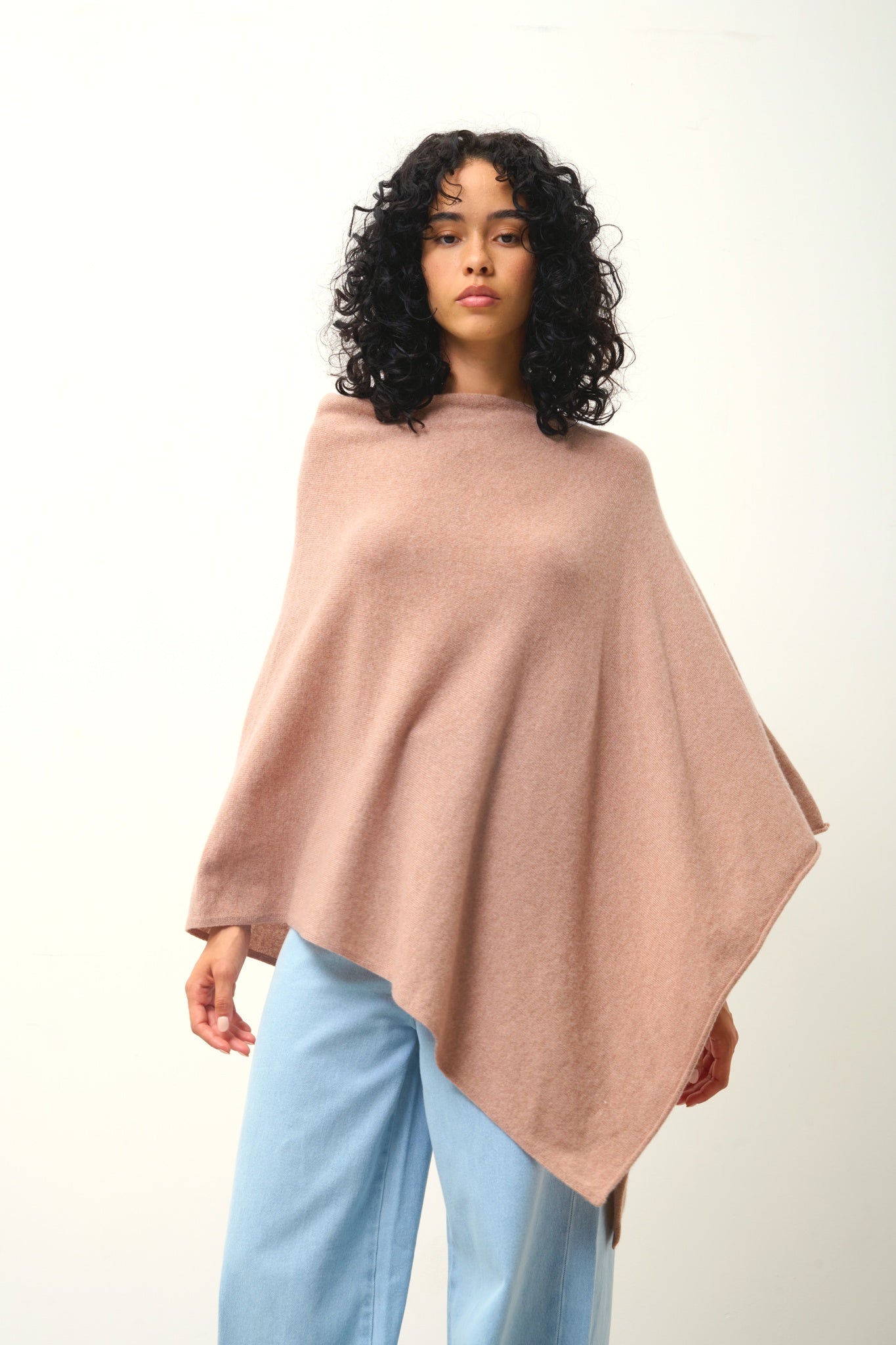 CARRA Kamel-Melange-Poncho 100% Kaschmir