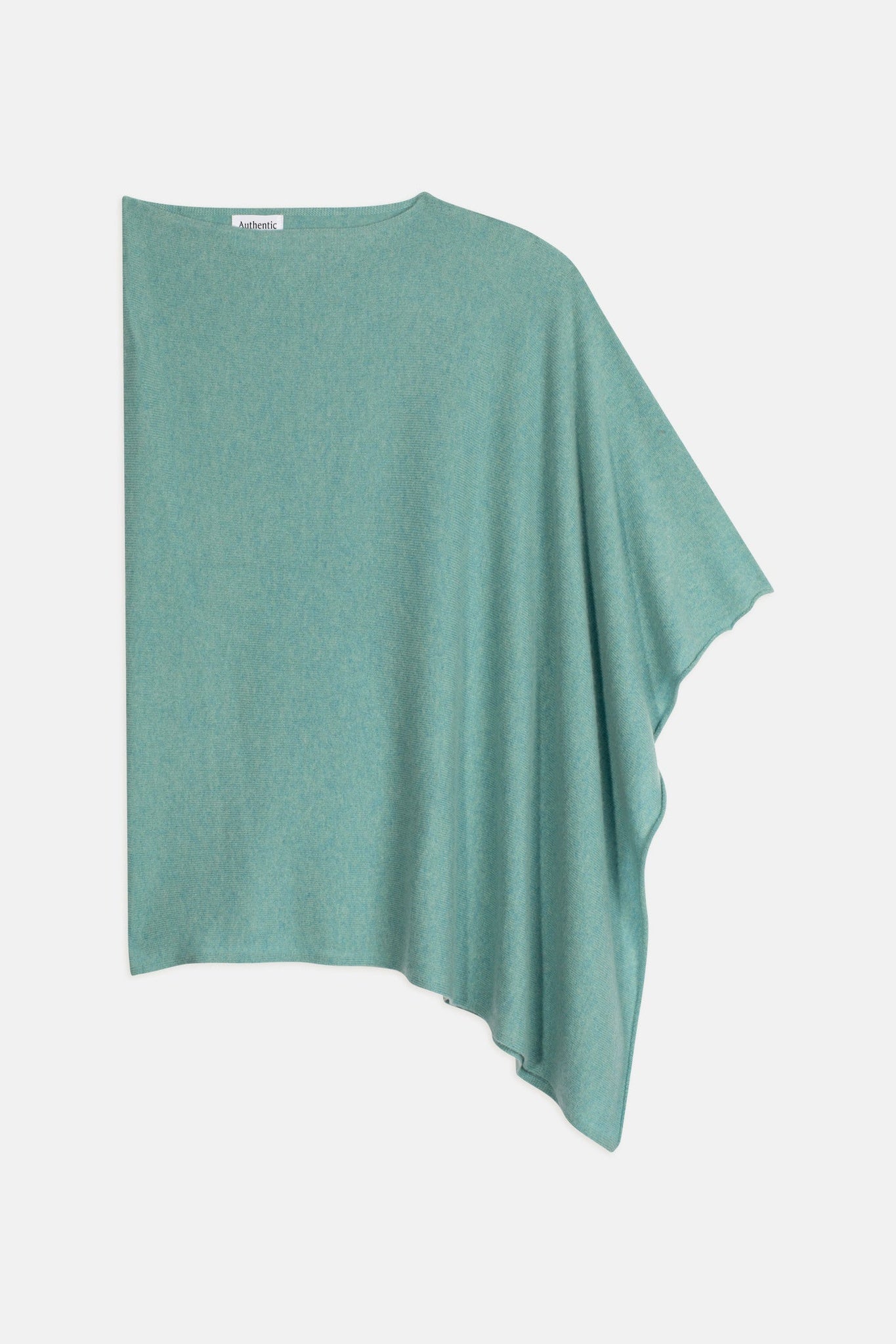 CARRA poncho vert chiné 100% cachemire