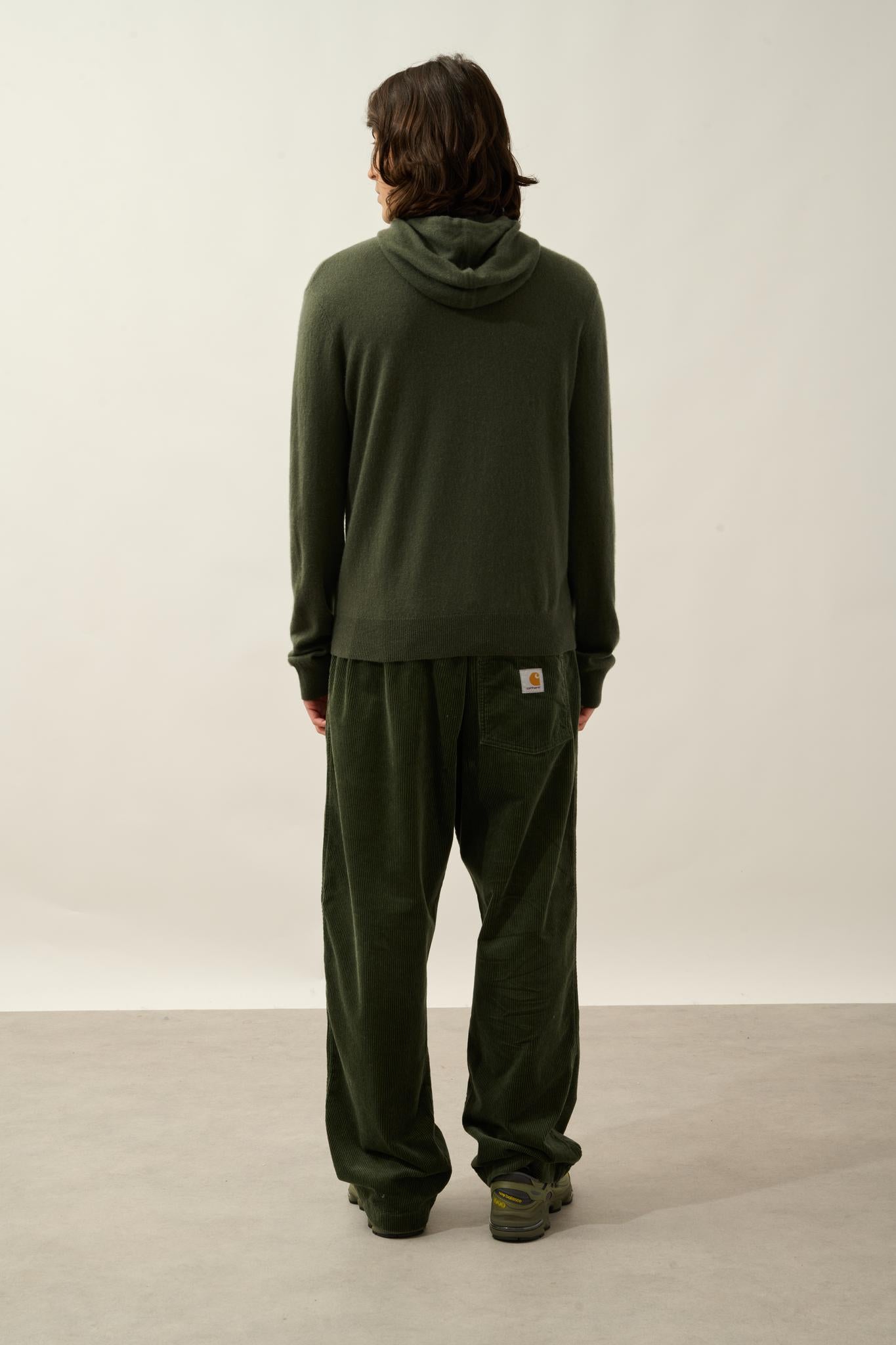 CASPER Kapuzenpullover Kängurutasche khaki 100% Kaschmir