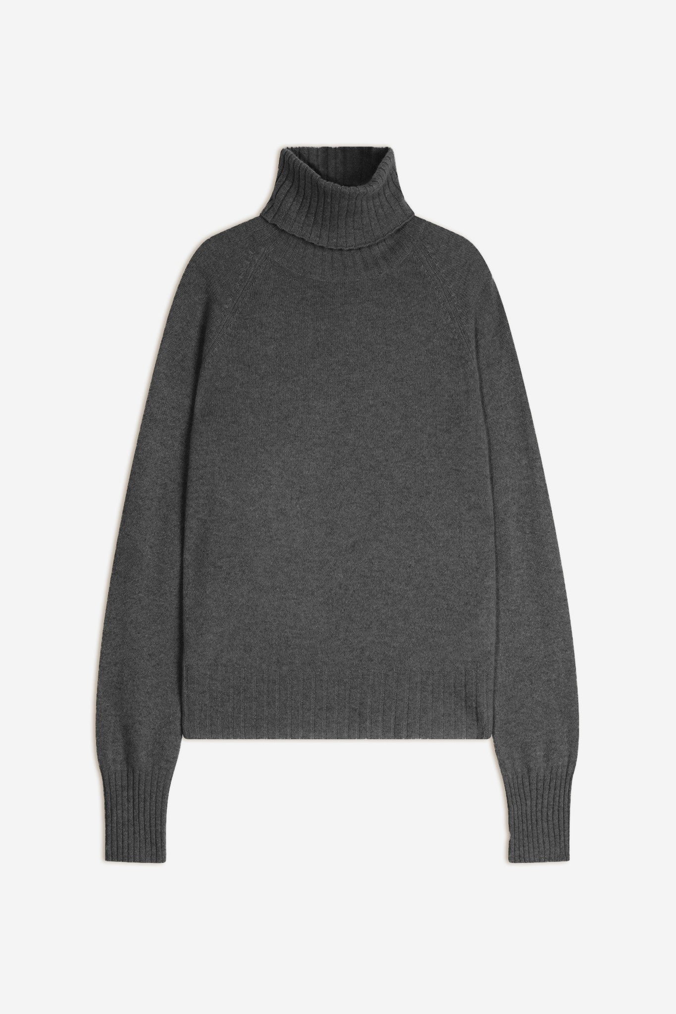 cassy pull col roulé anthracite chiné 100% cachemire