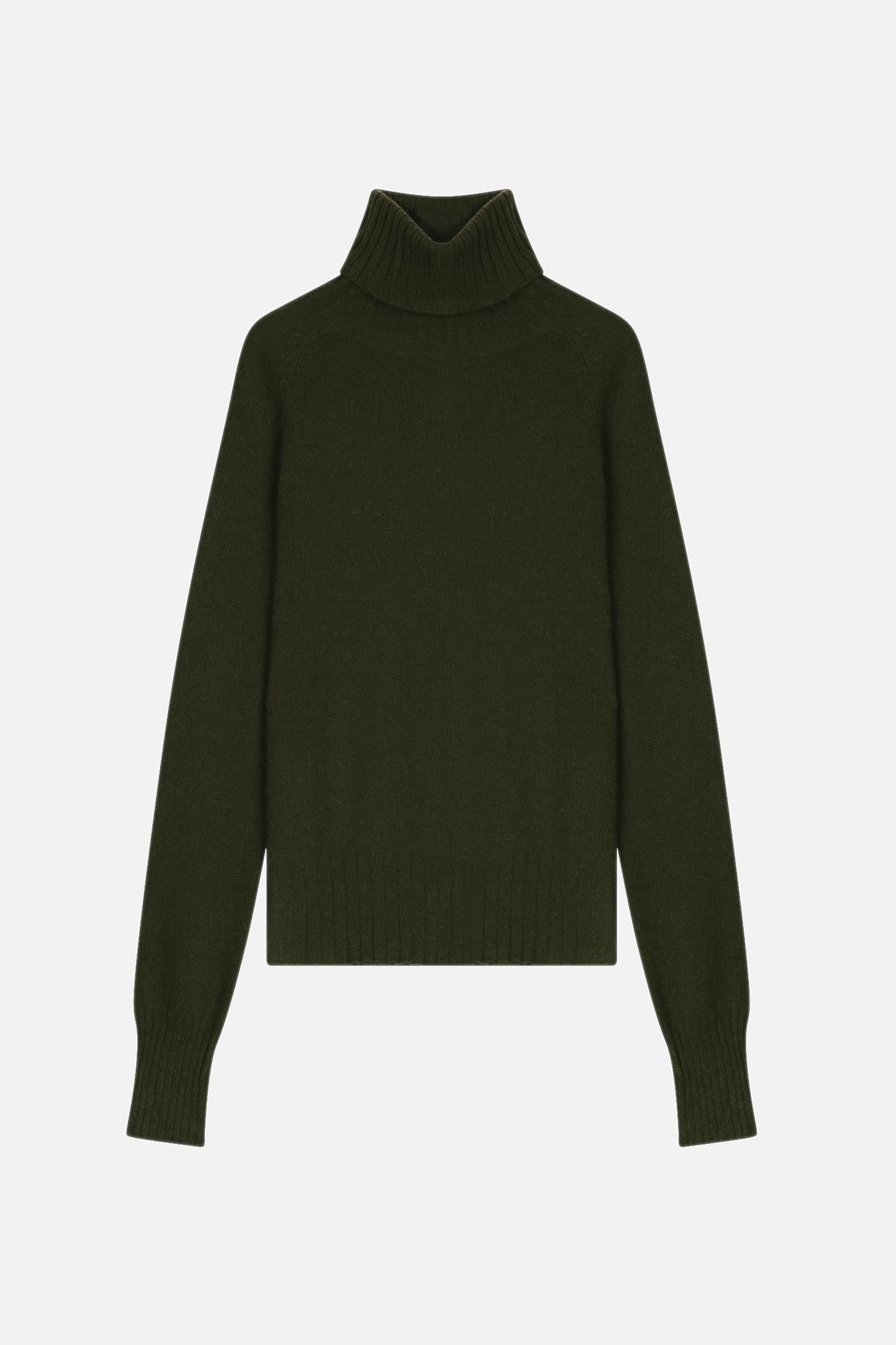 CASSY Rollkragenpullover khaki 100% Kaschmir