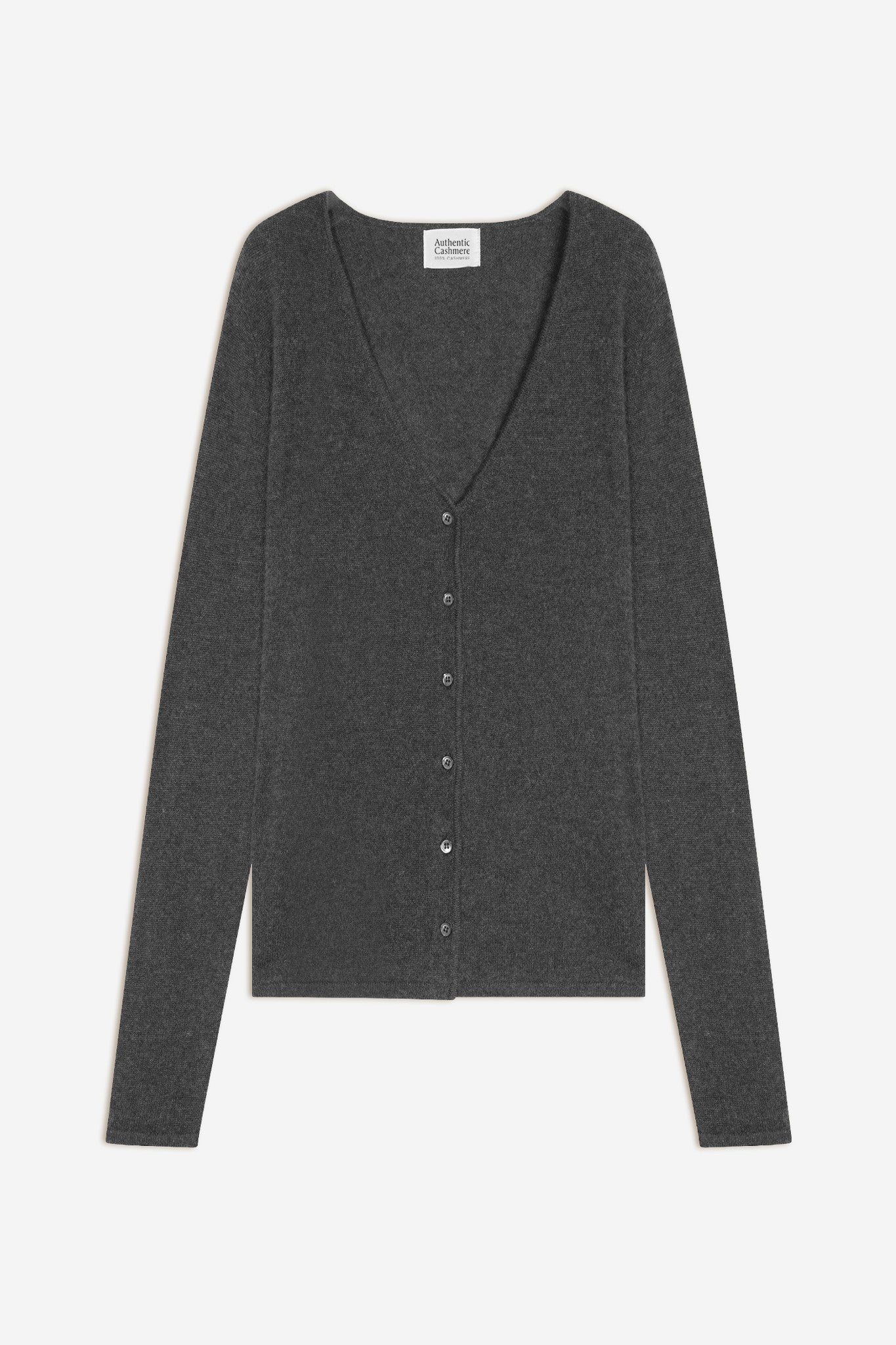 chalais cardigan col v anthracite chiné 100% cachemire