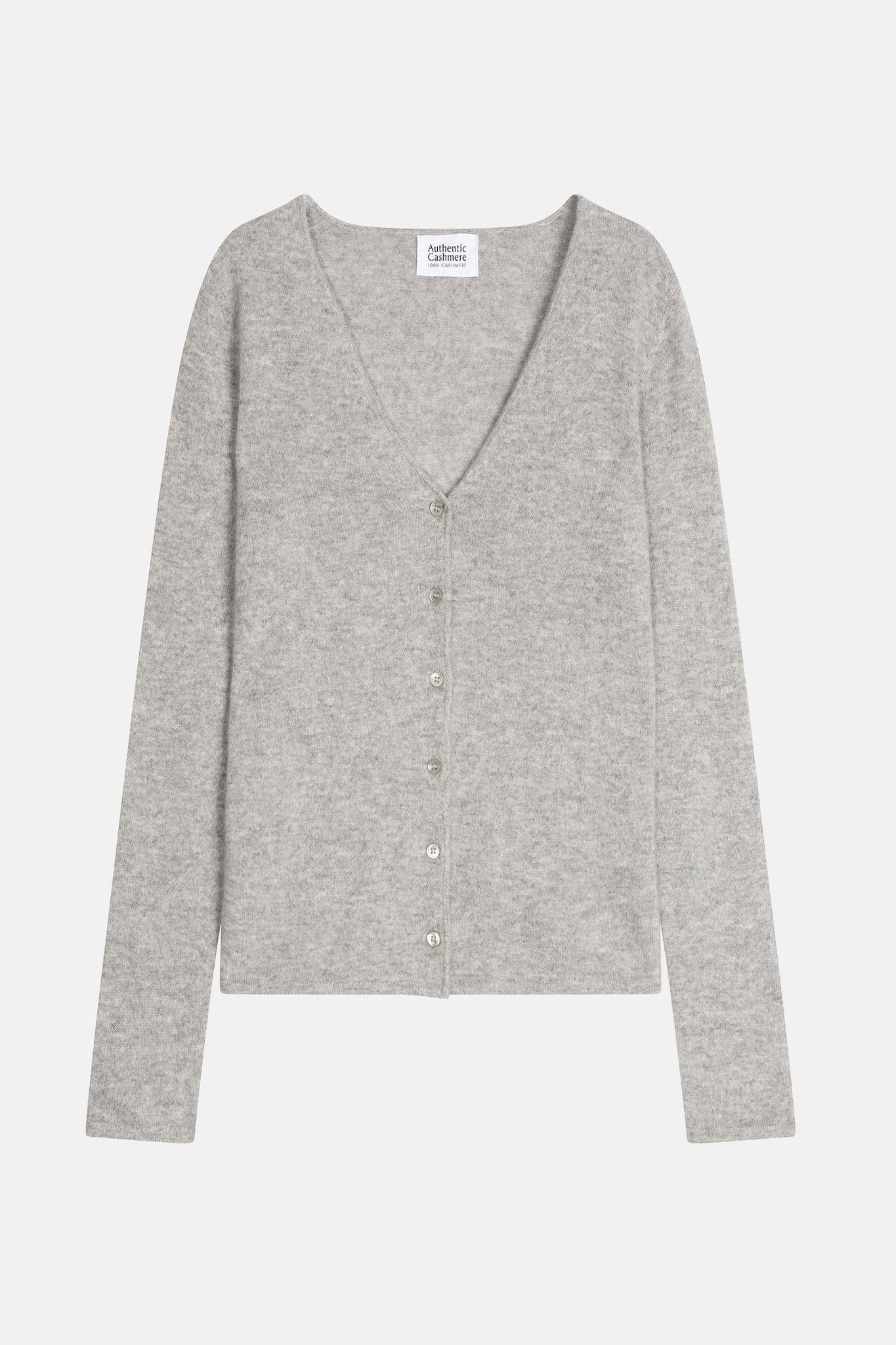 CHALAIS cardigan v-neck cloudy mottled 100% cashmere
