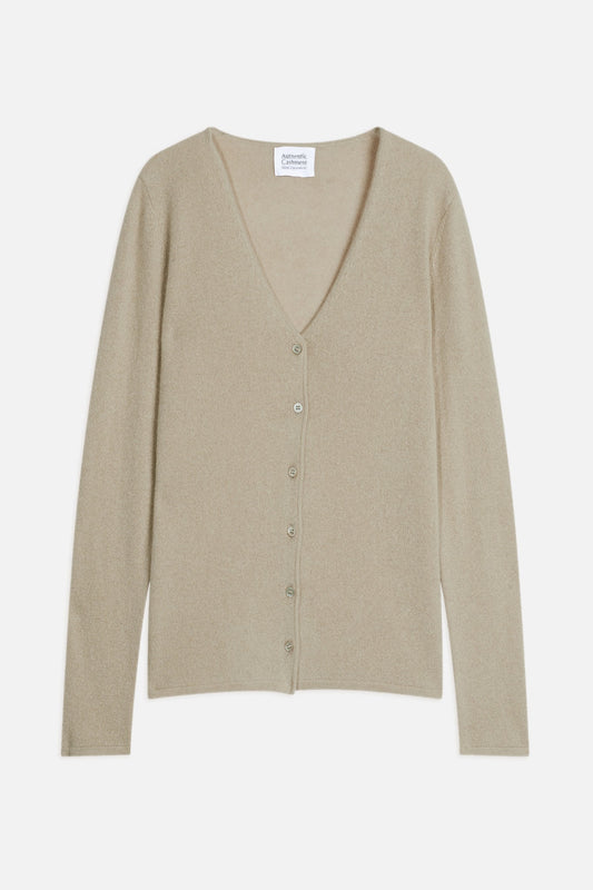 chalais cardigan col v olive 100% cachemire