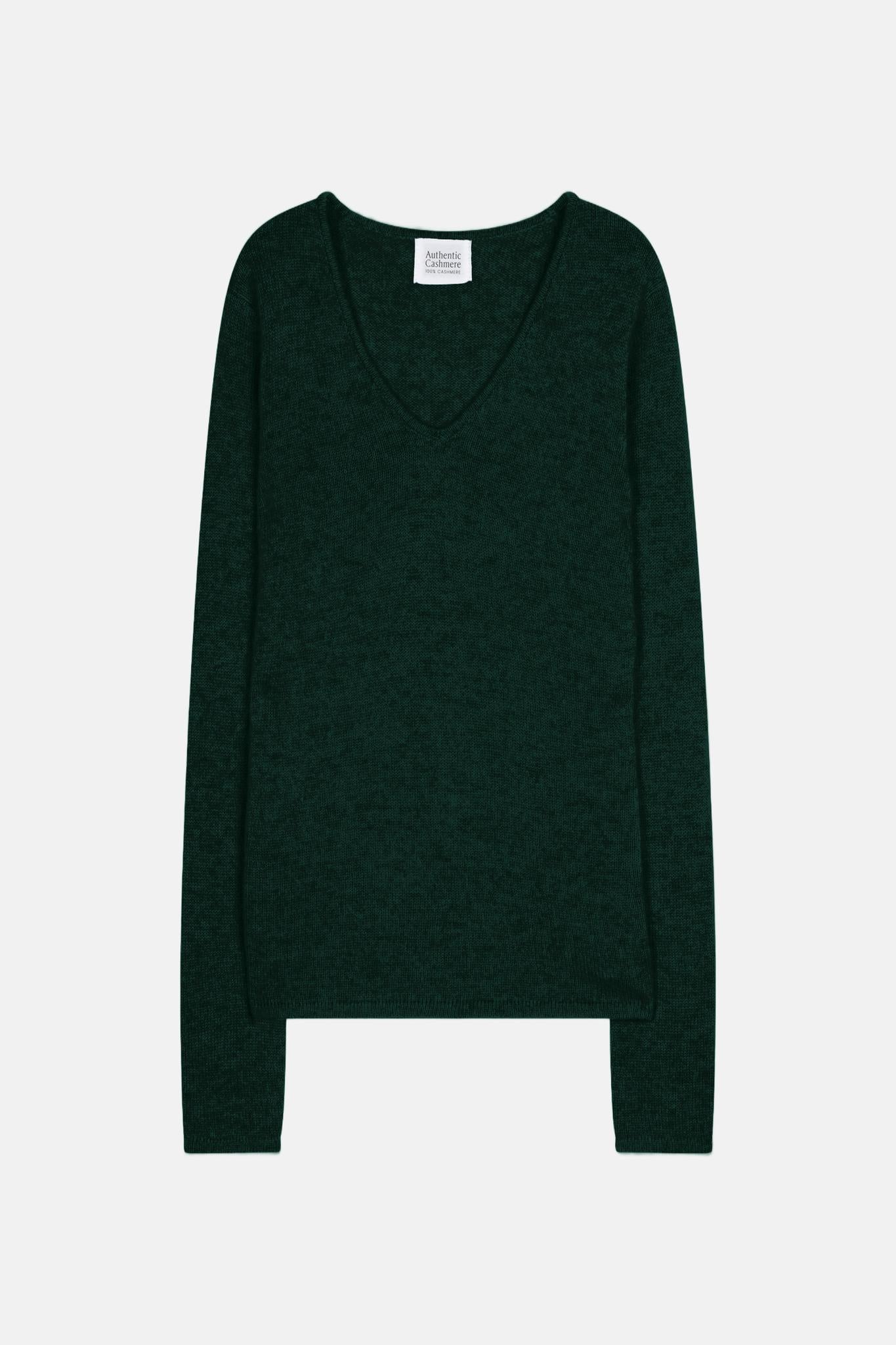 CHELSEA v-neck sweater 4 threads cypress 100% cashmere