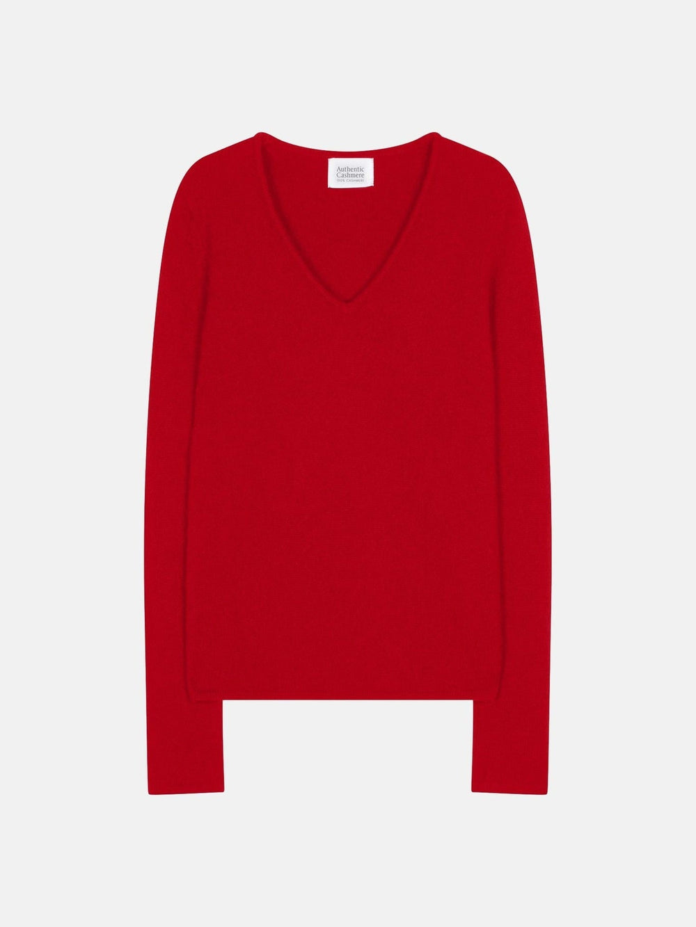 CHELSEA Pullover mit V-Ausschnitt 4 Fäden rot 100% Kaschmir