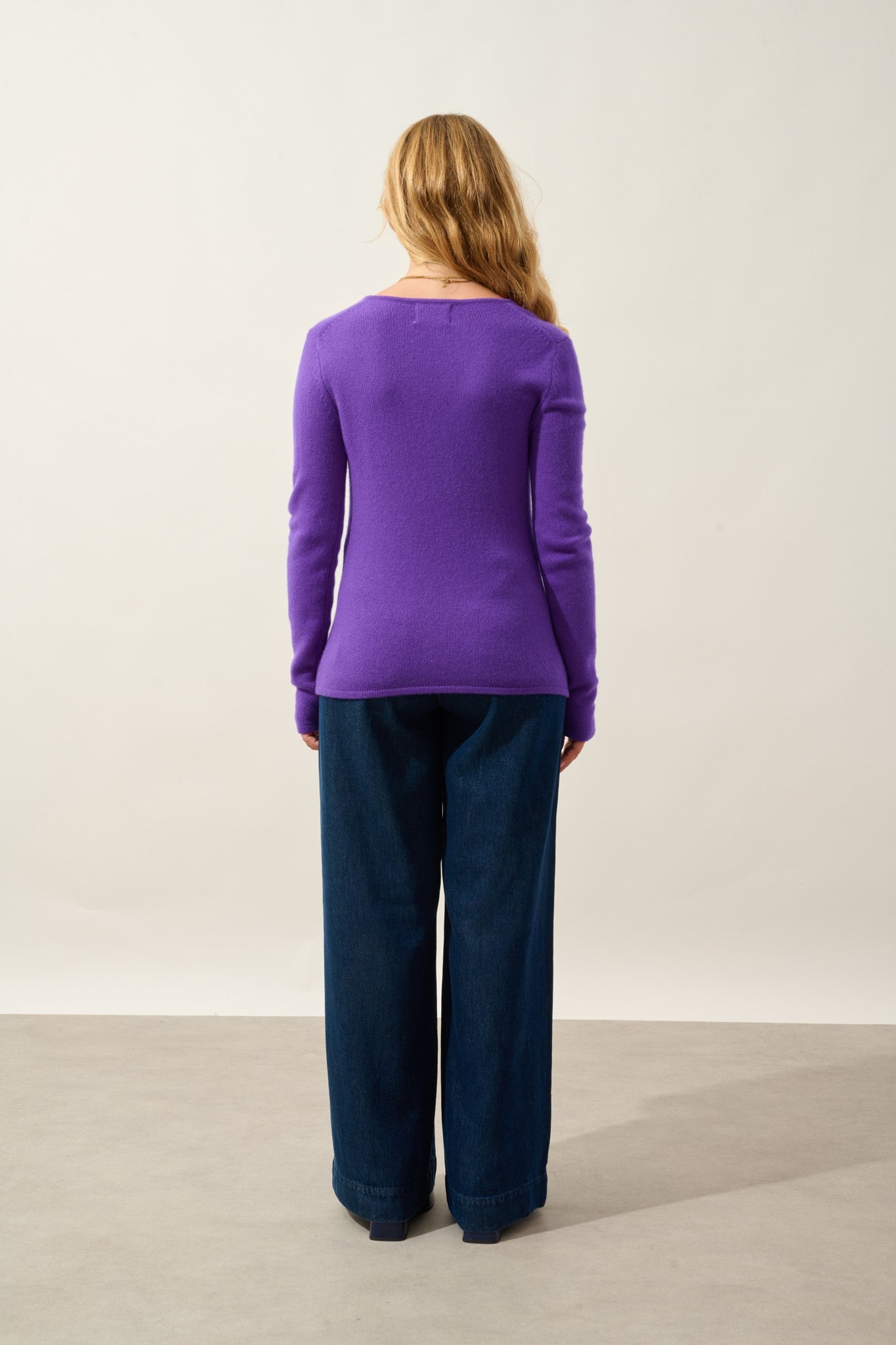 chelsea pull col v 4 fils ultra violet 100% cachemire