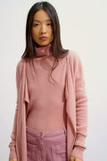 CHÉSERY veste longue bois de rose 100% cachemire