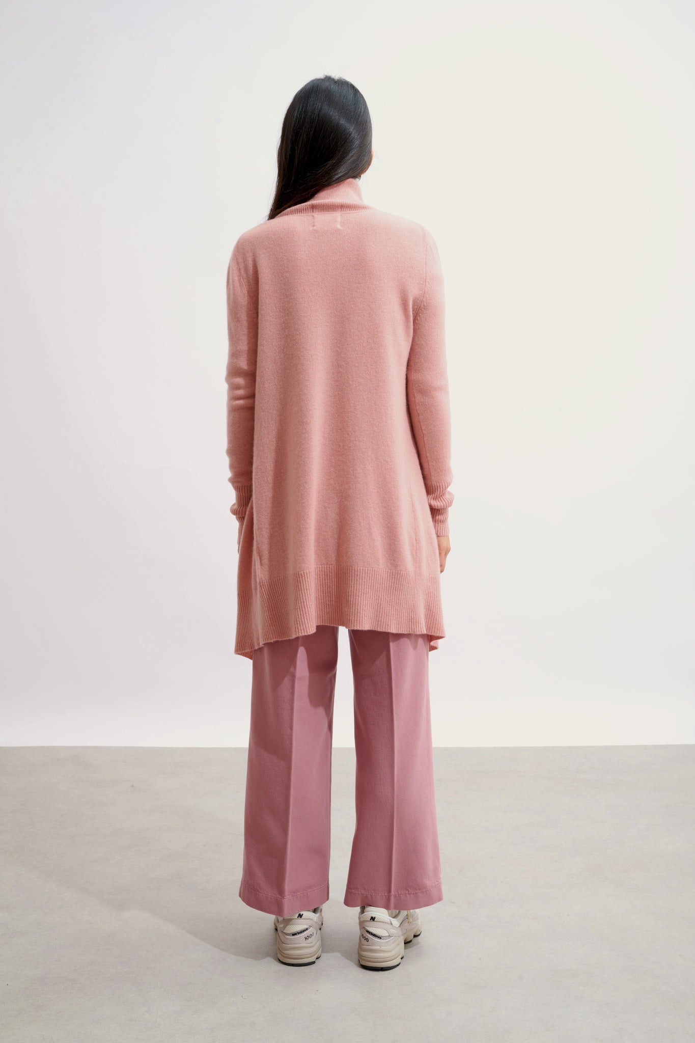 CHÉSERY veste longue bois de rose 100% cachemire