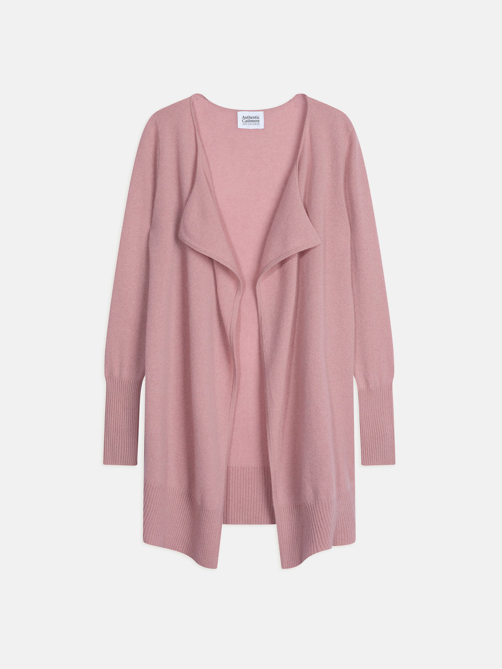 CHÉSERY veste longue bois de rose 100% cachemire