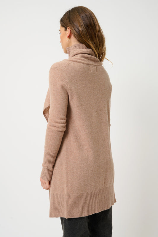 CHÉSERY lange Jacke camel meliert 100% Kaschmir
