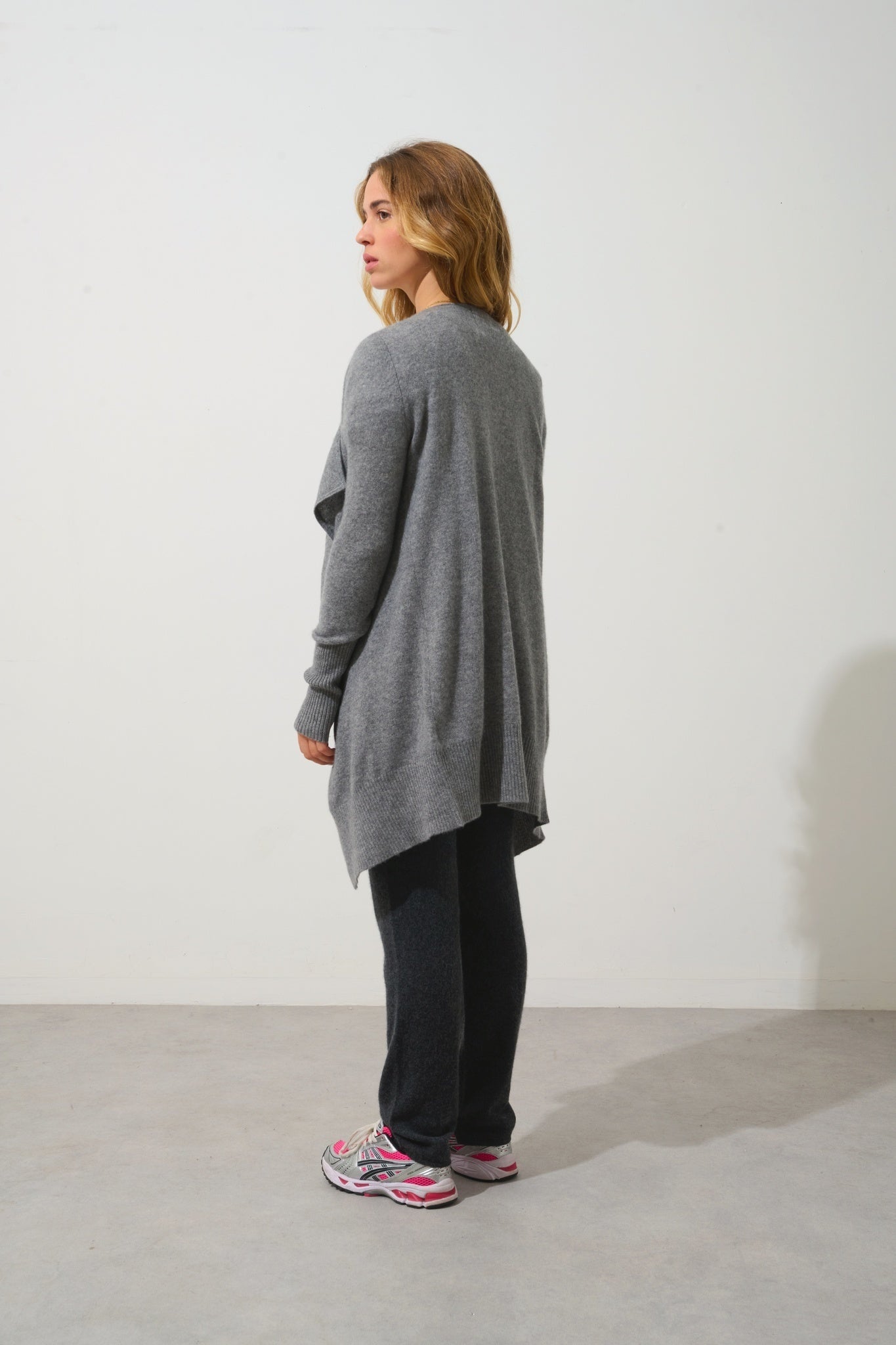 CHÉSERY long jacket mottled flannel 100% cashmere