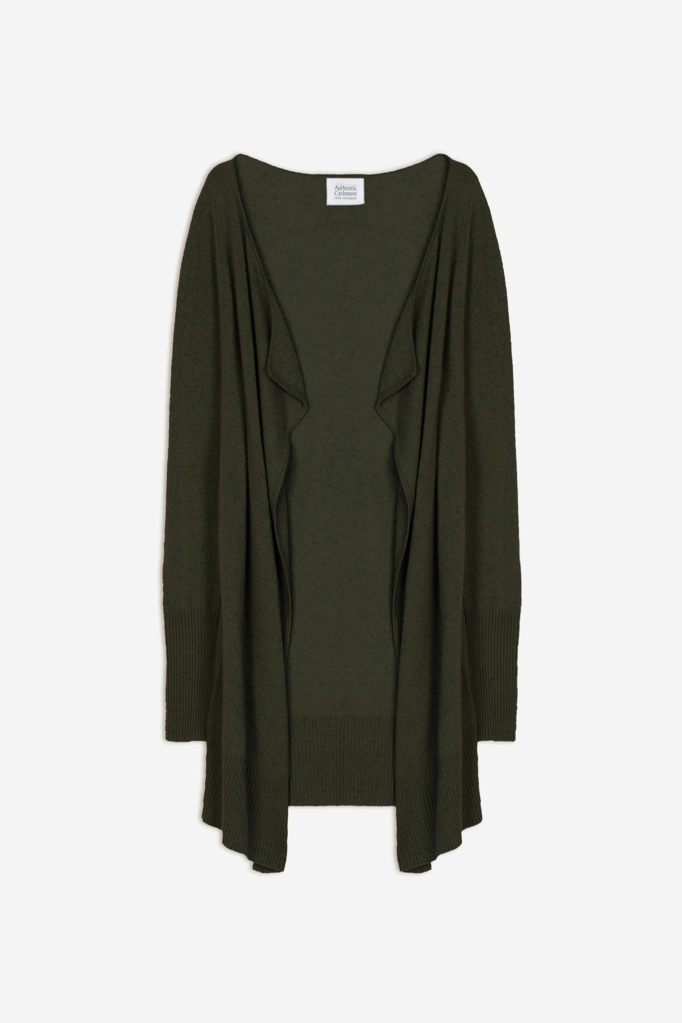 CHÉSERY long khaki mottled jacket 100% cashmere