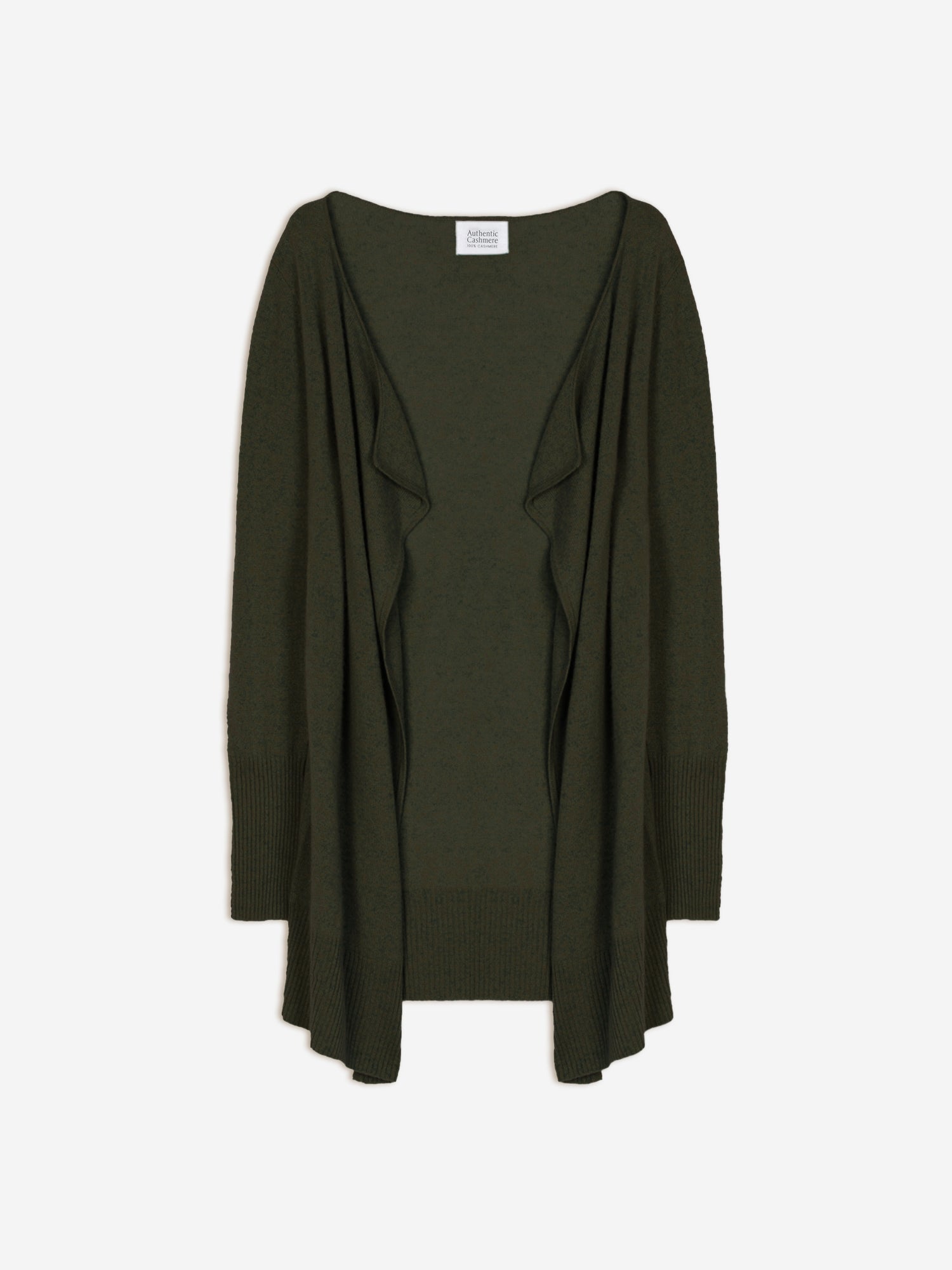 CHÉSERY veste longue kaki chiné 100% cachemire
