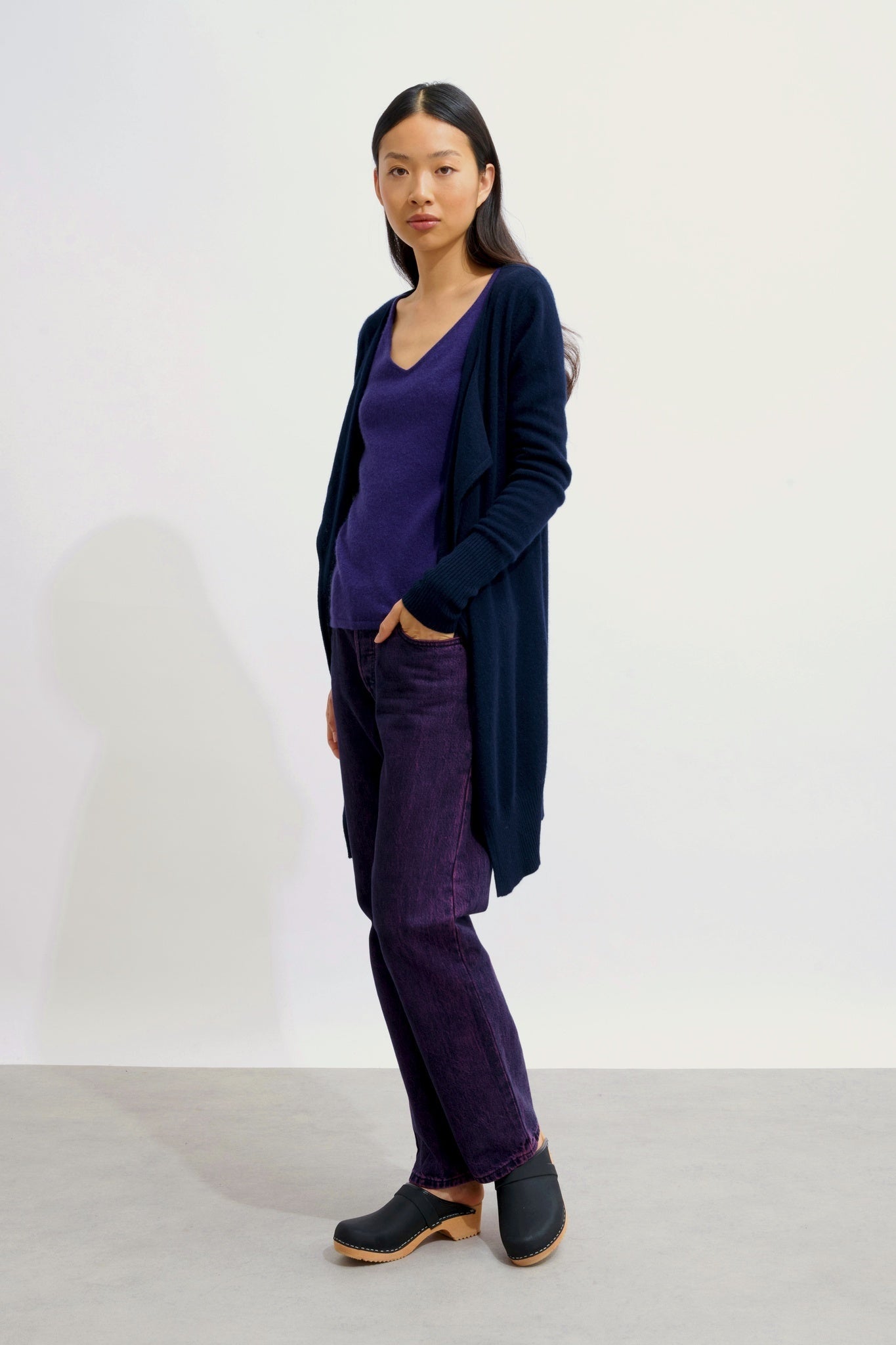 CHÉSERY Longjacke navy 100% Kaschmir