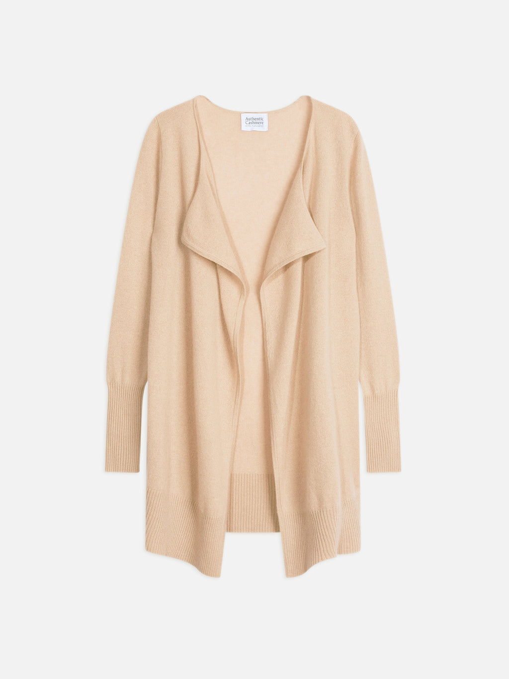 CHÉSERY veste longue sable 100% cachemire