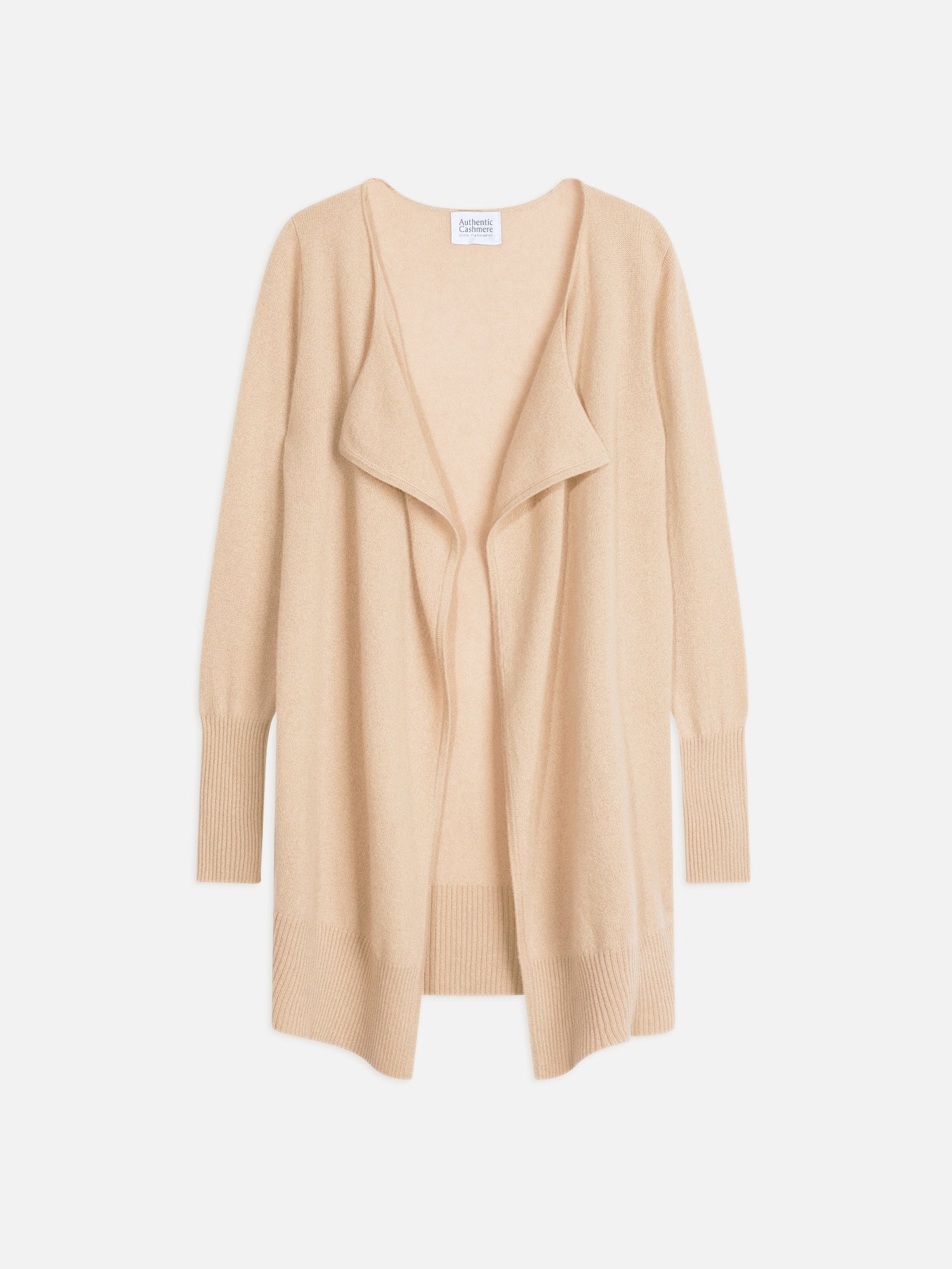 CHÉSERY veste longue sable 100% cachemire