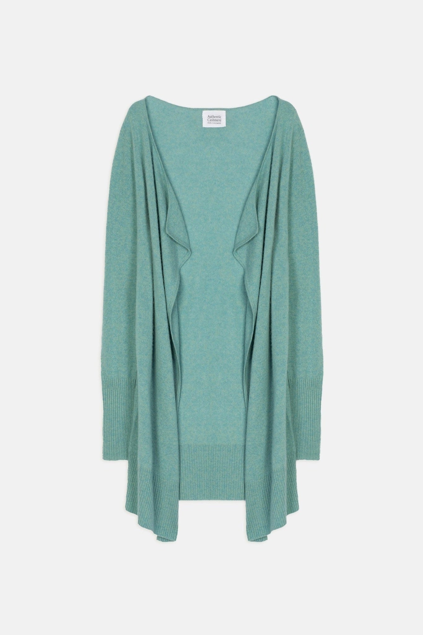 chésery veste longue vert chiné 100% cachemire