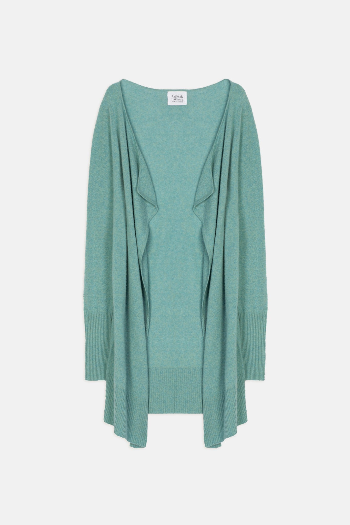 chésery veste longue vert chiné 100% cachemire