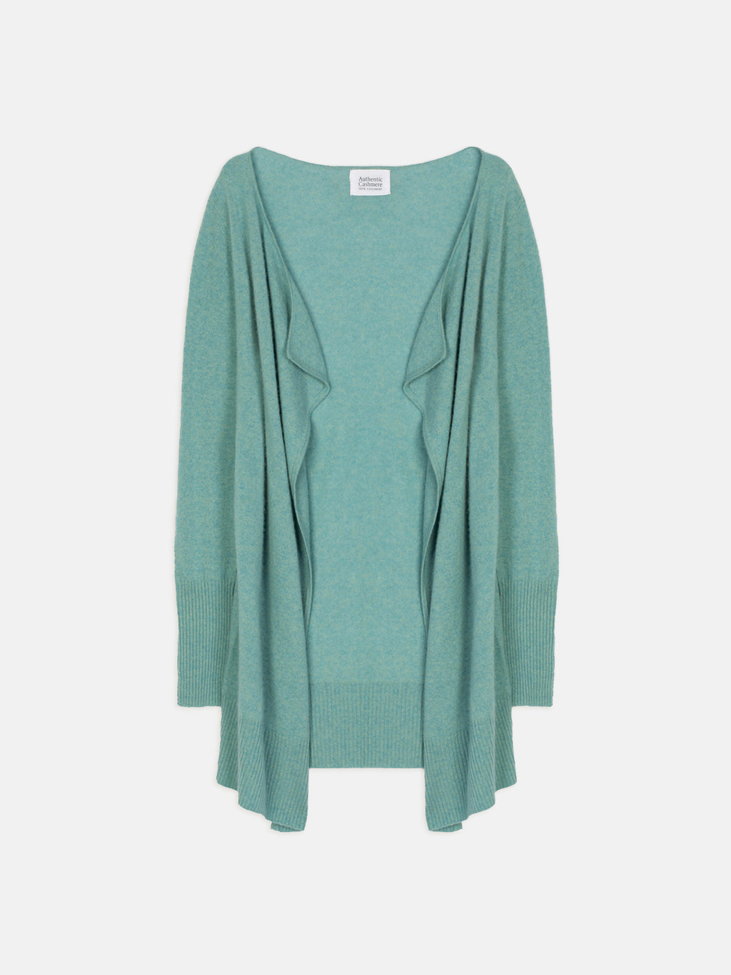 CHÉSERY veste longue vert chiné 100% cachemire
