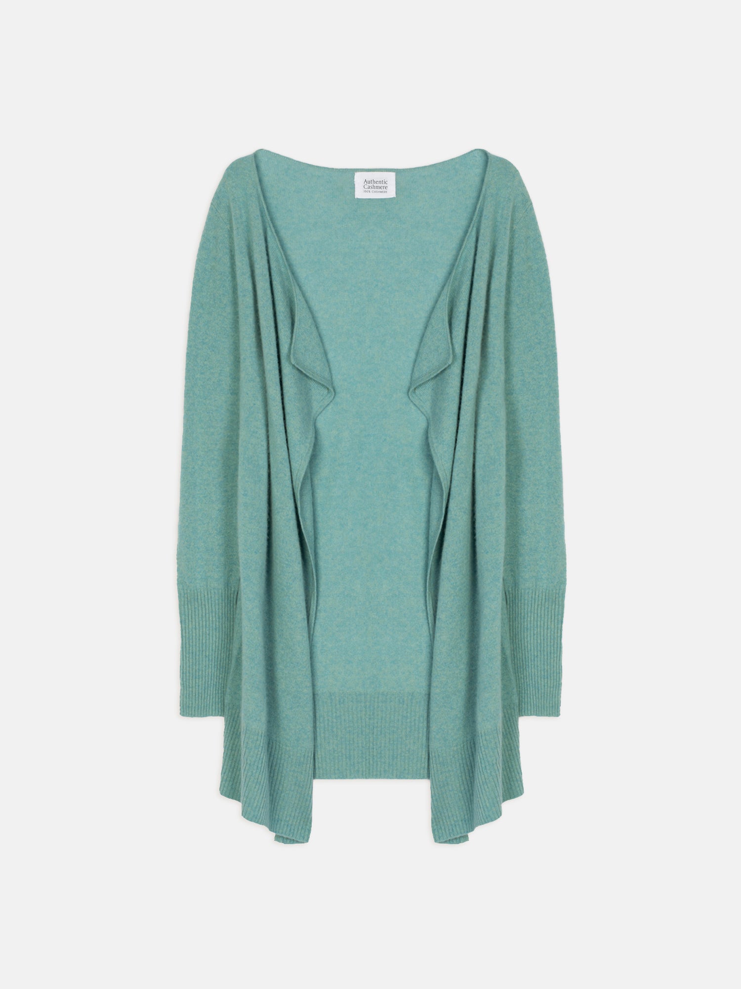 CHÉSERY veste longue vert chiné 100% cachemire