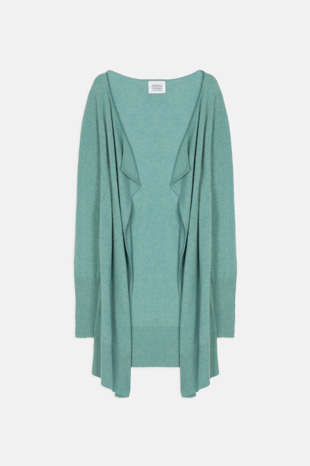 CHÉSERY veste longue vert chiné 100% cachemire