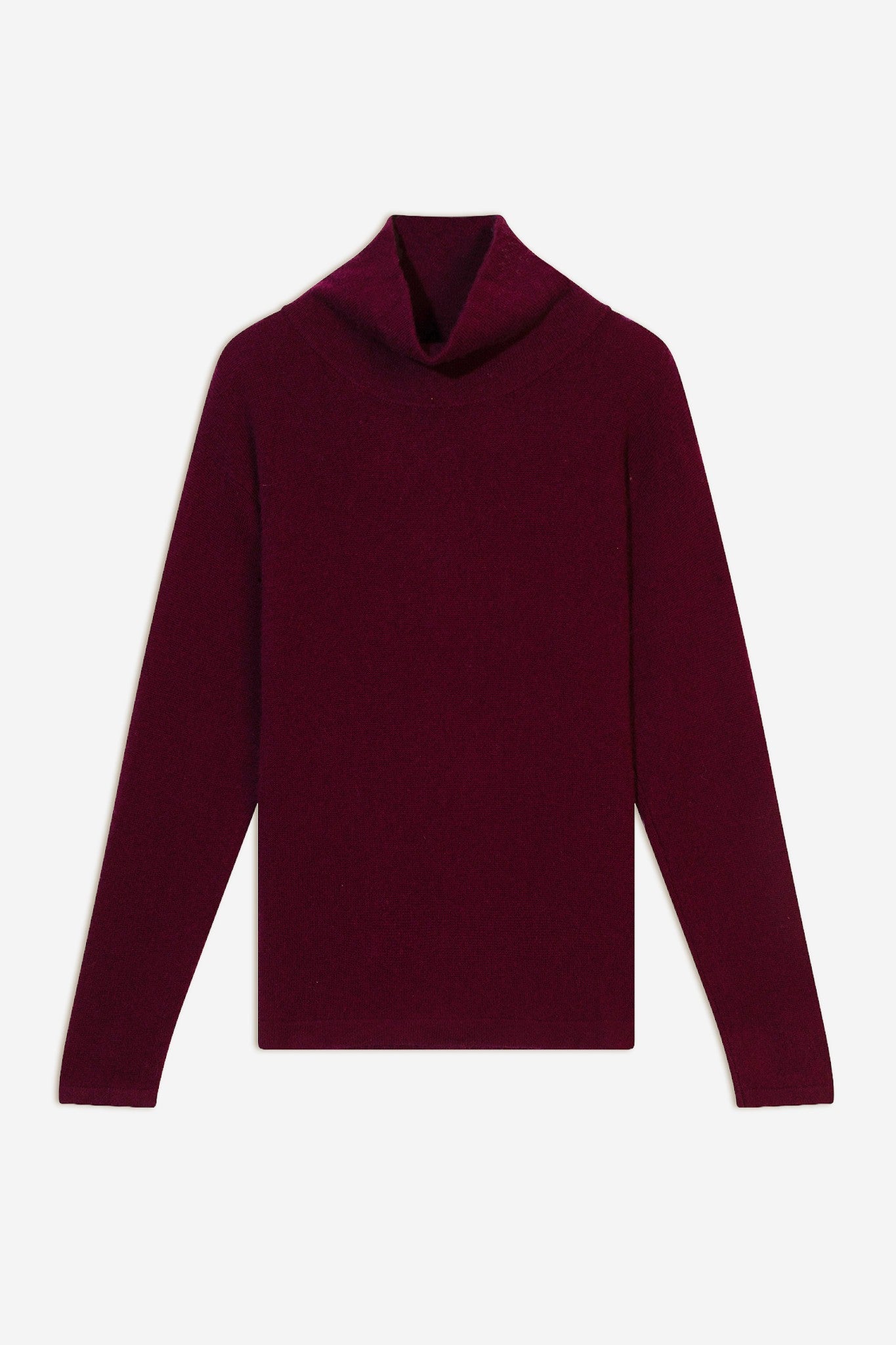 cheviot pull col montant bénitier bordeaux 100% cachemire