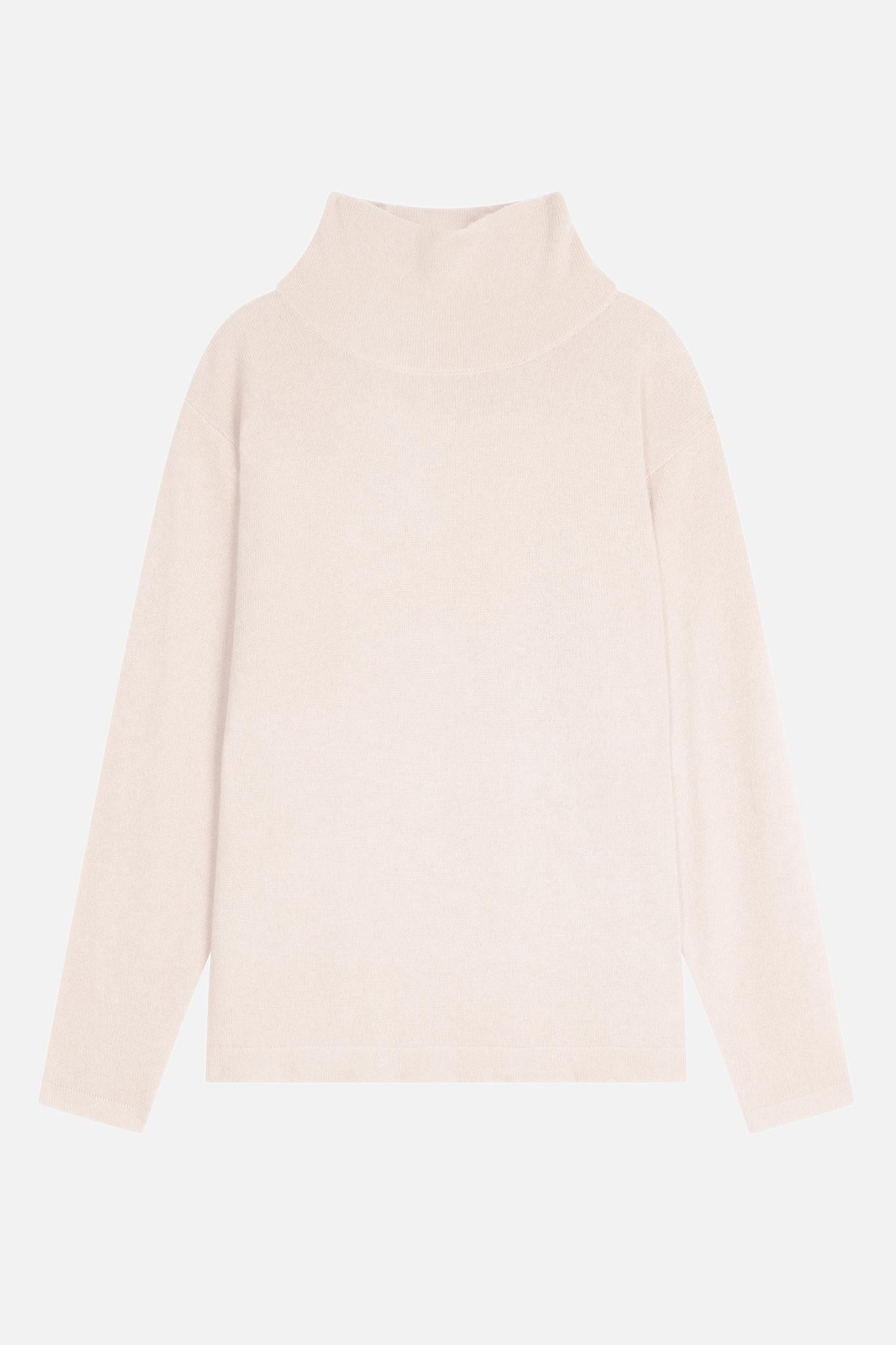 CHEVIOT cowl neck sweater ivory 100% cashmere