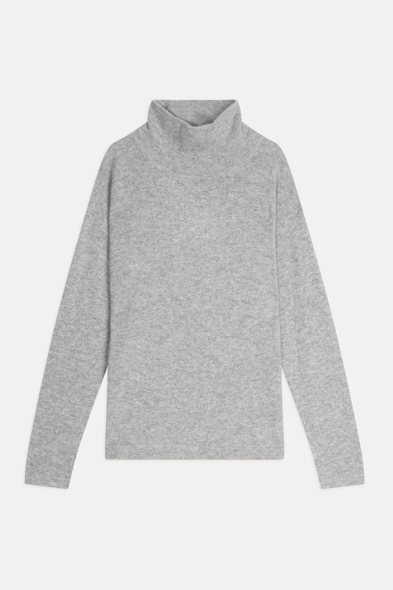 cheviot pull col montant bénitier nuage chiné 100% cachemire