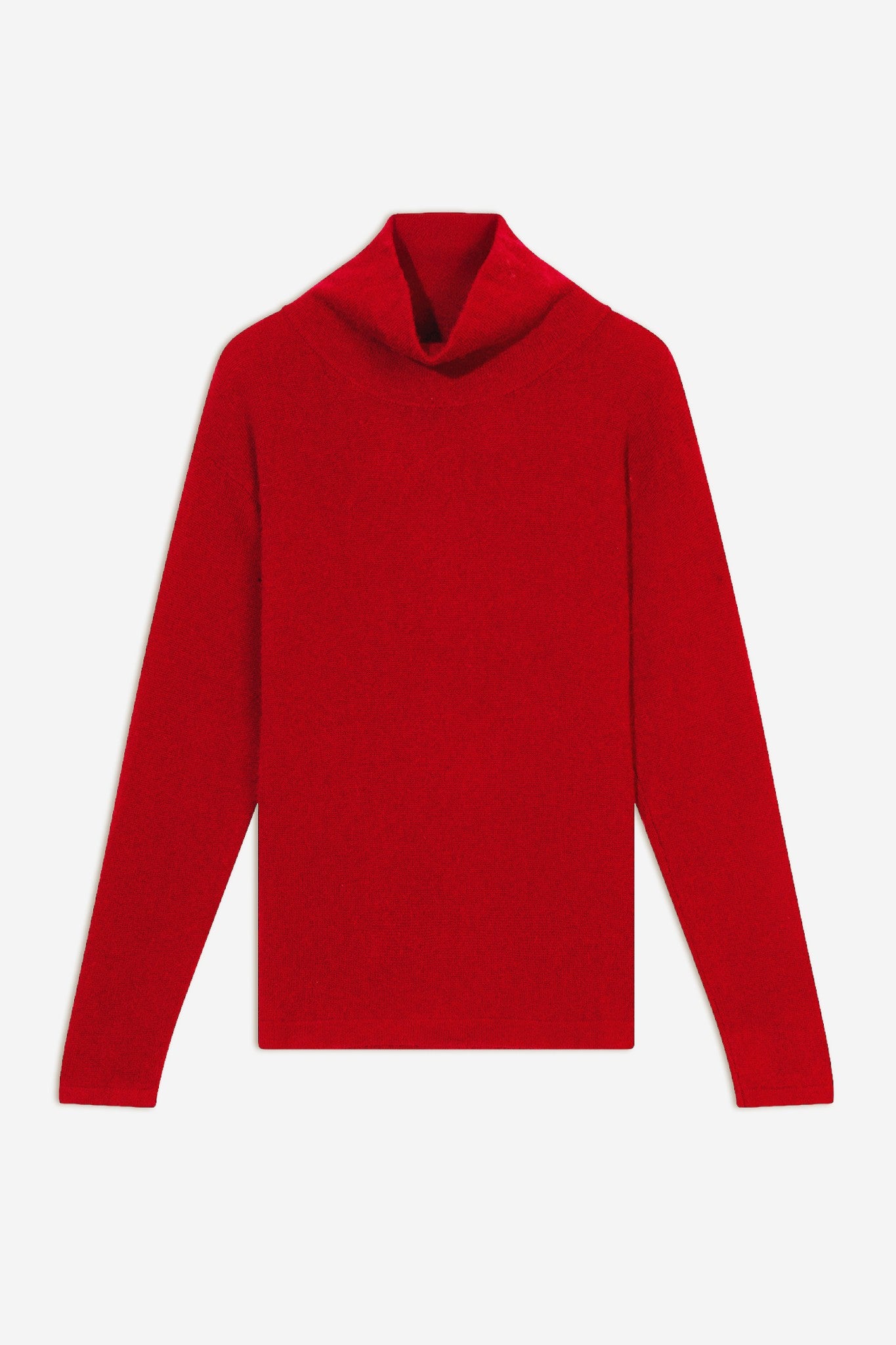 cheviot pull col montant bénitier rouge 100% cachemire