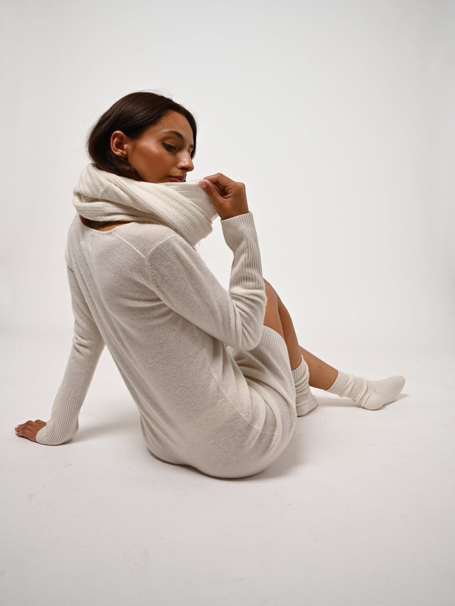 CHEWILA Socken 4-fädig Schnee 100% Kaschmir