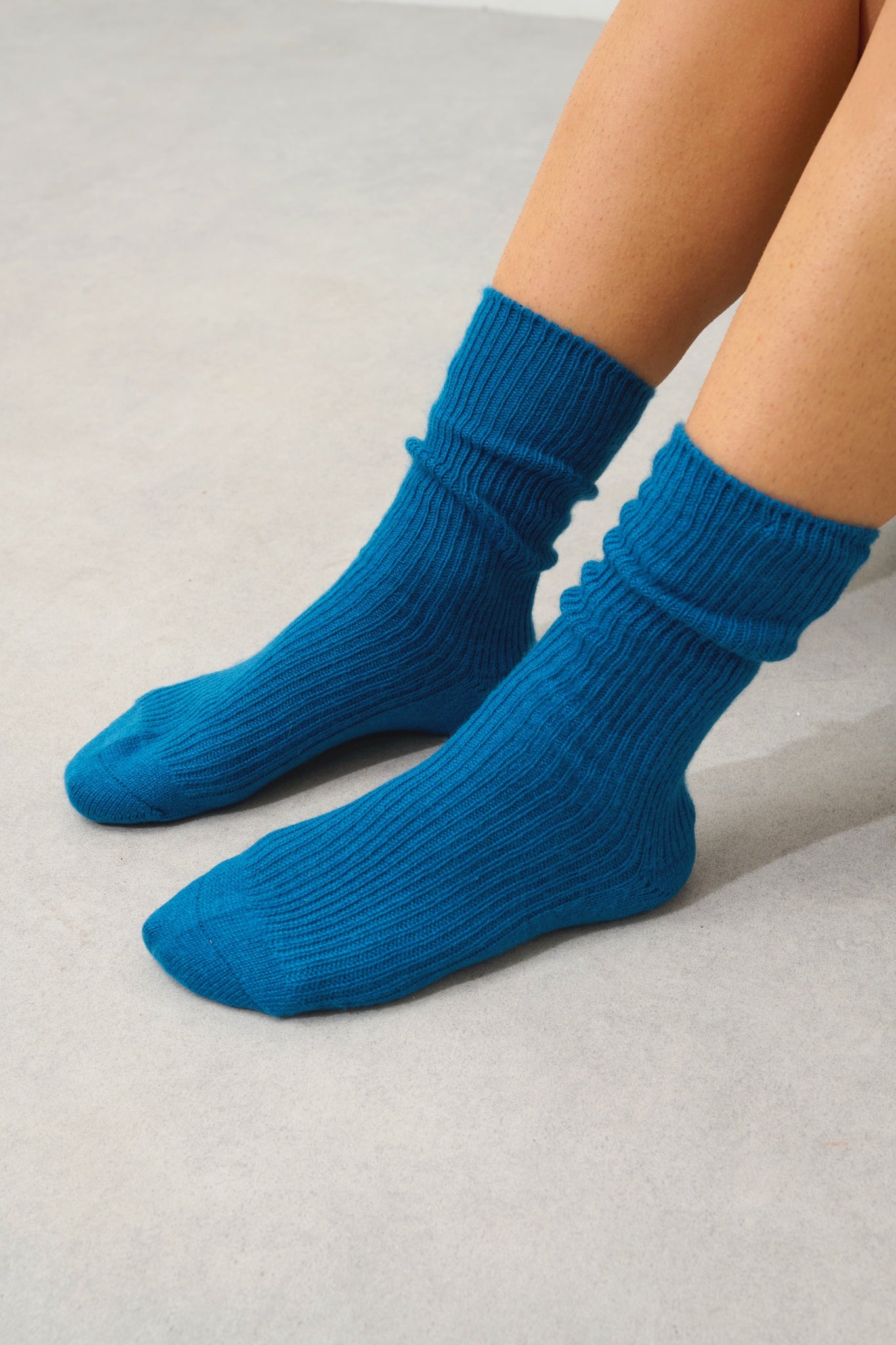 CHEWILA chaussettes 4 fils paon 100% cachemire