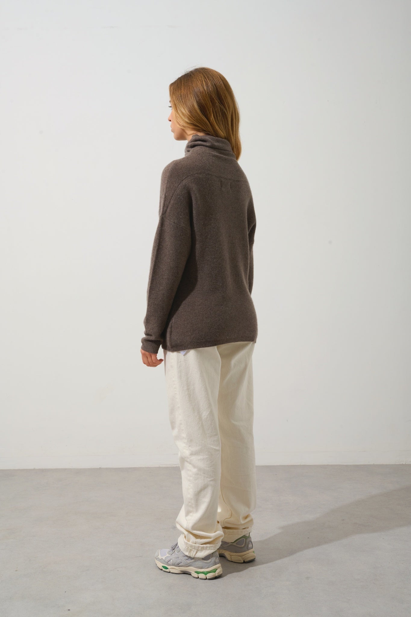 COLLIN Rollkragenpullover taupe meliert 100% Kaschmir