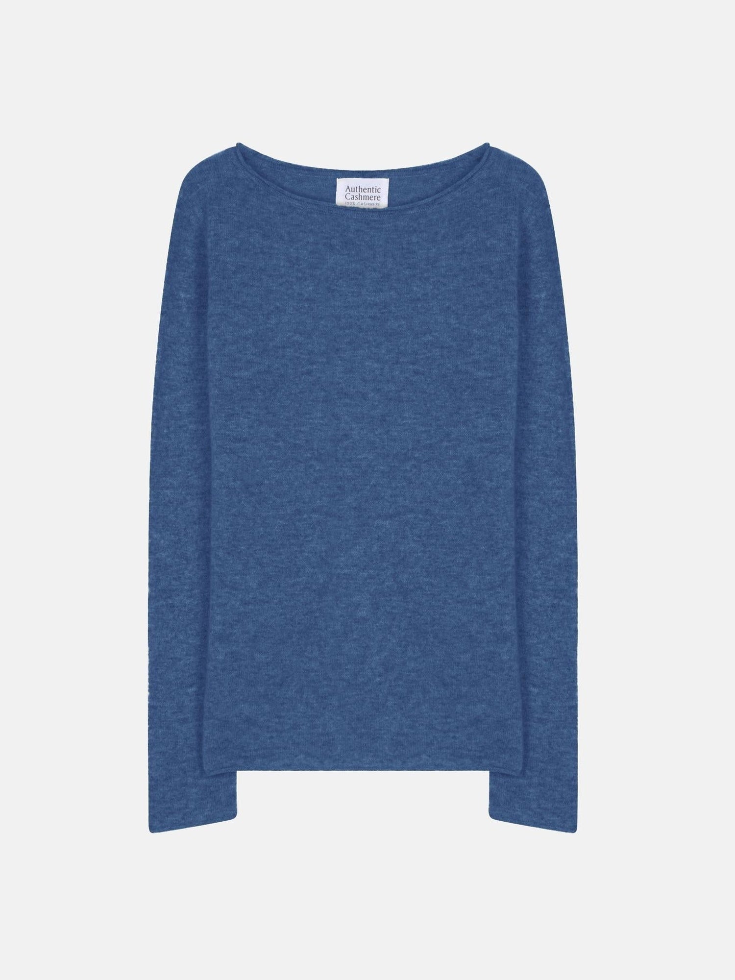 CRIOU boat-neck sweater denim blue 100% cashmere