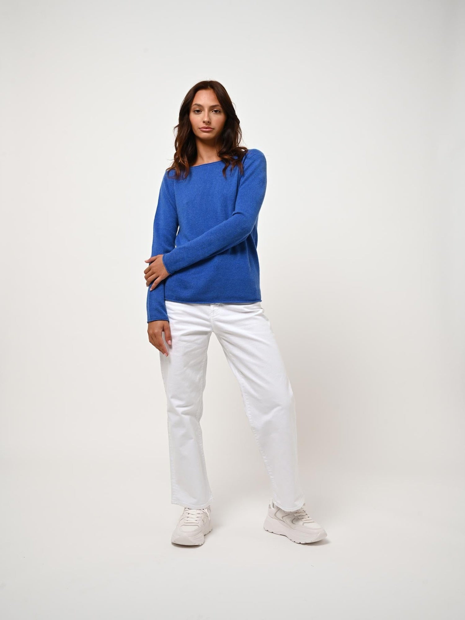 CRIOU boat-neck sweater electric blue 100% cashmere