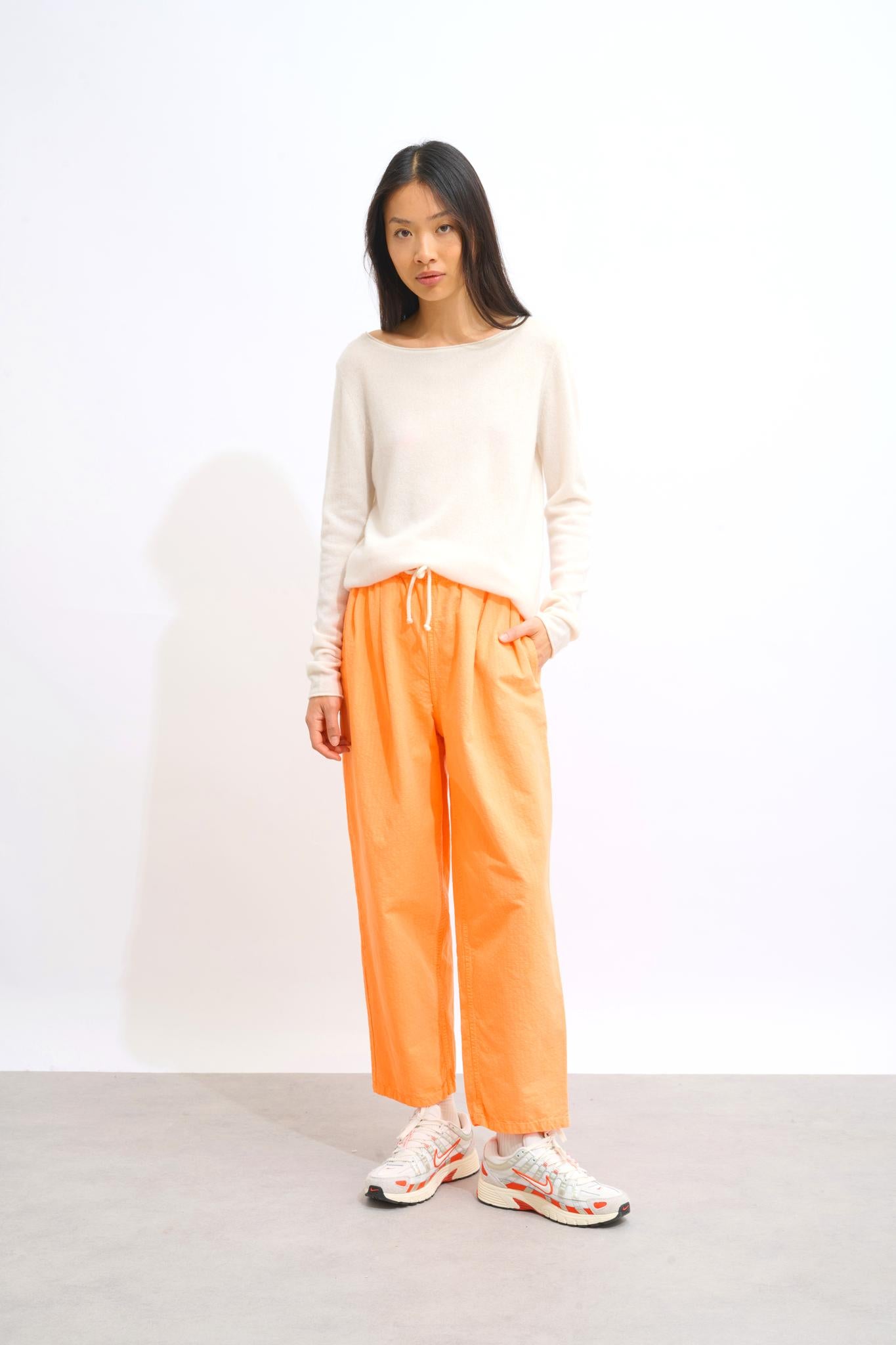 CRIOU ivory boat-neck sweater 100% cashmere