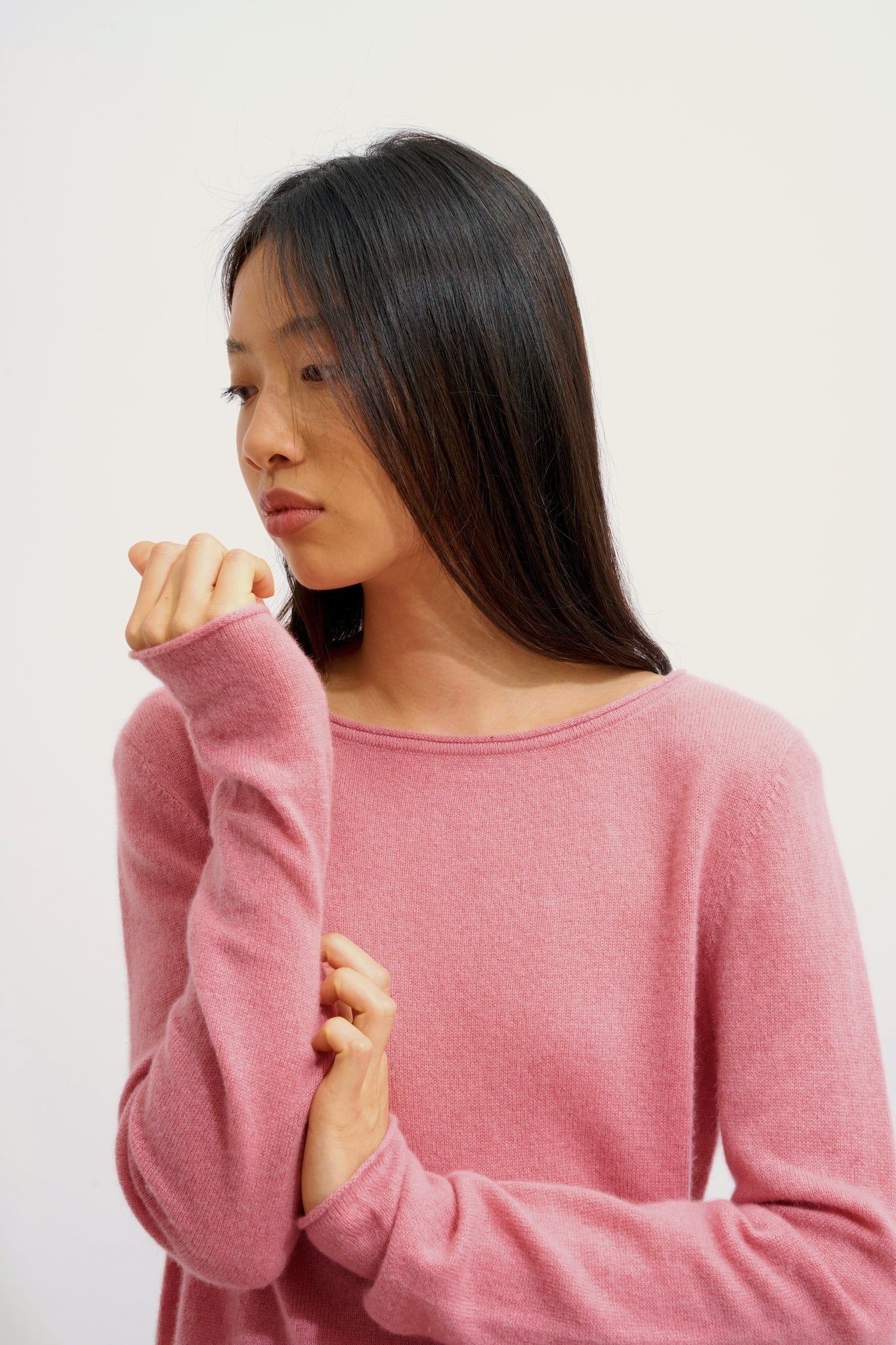 CRIOU Pullover mit Bootsausschnitt Blütenblatt 100% Kaschmir