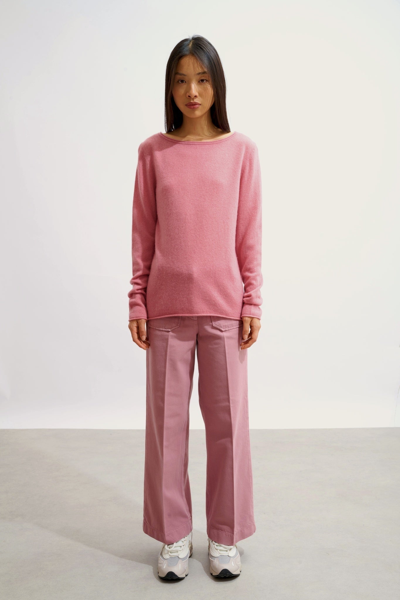 CRIOU Pullover mit Bootsausschnitt Blütenblatt 100% Kaschmir