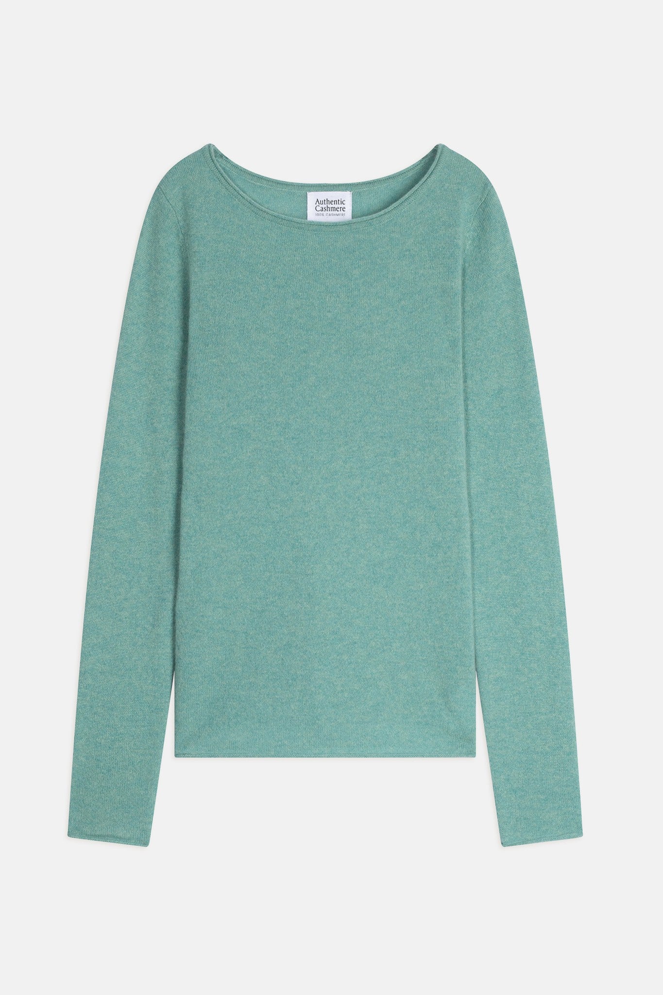 criou pull col bateau vert chiné 100% cachemire