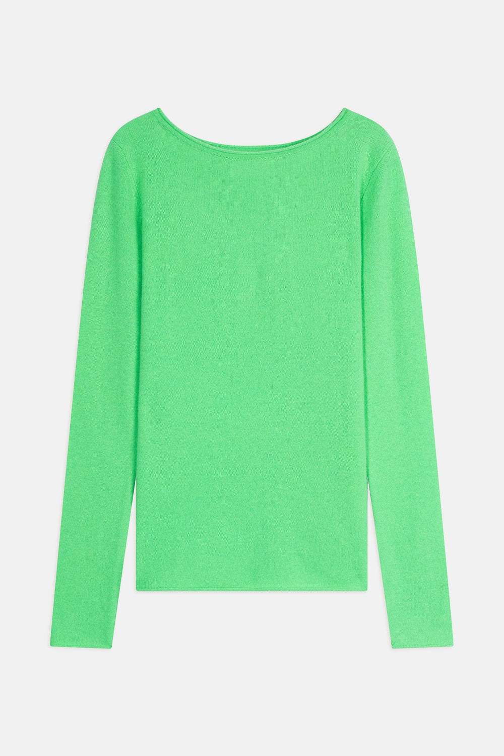 criou pull col bateau vert fluo 100% cachemire