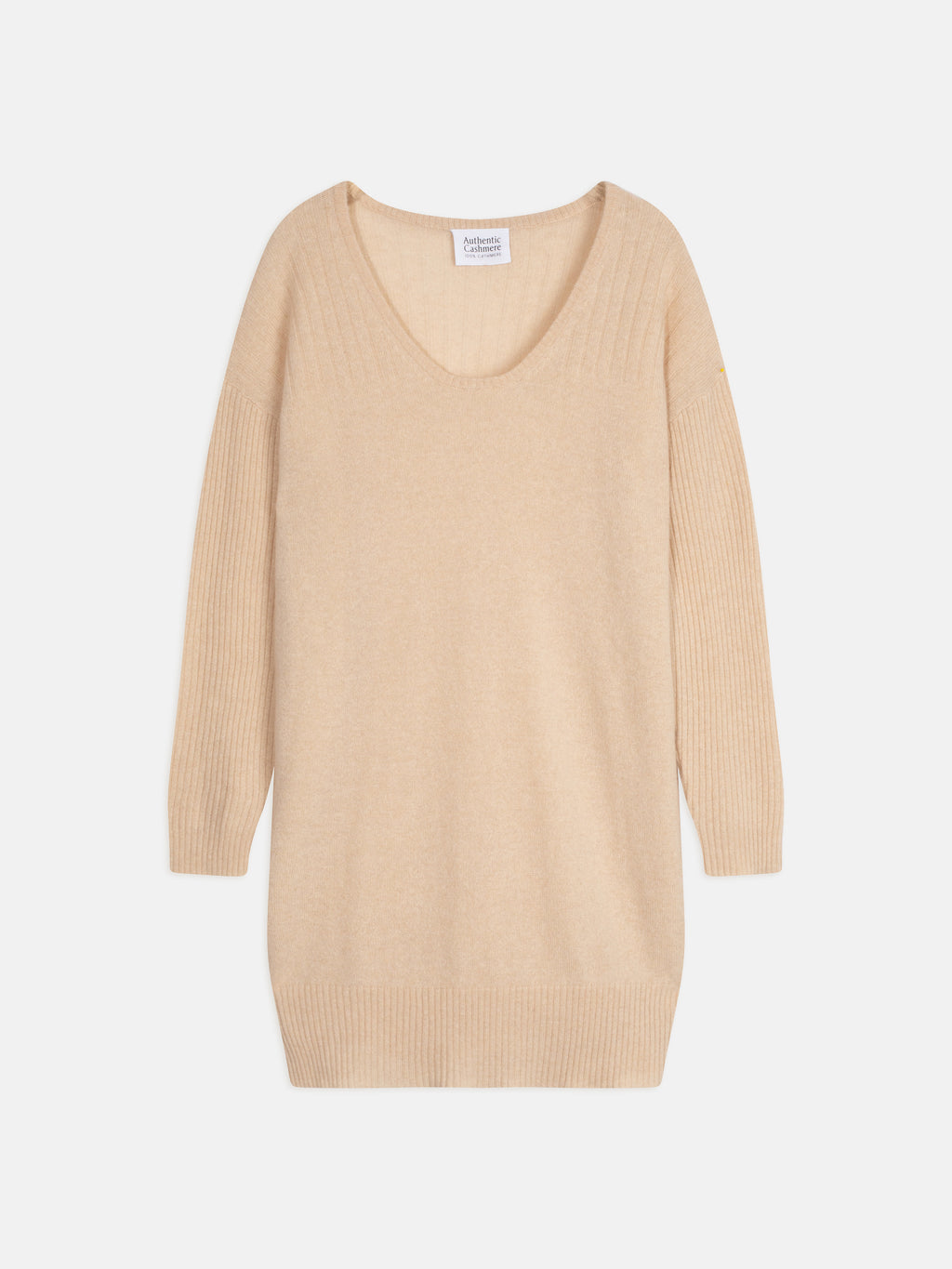 DANA robe col u sable 100% cachemire