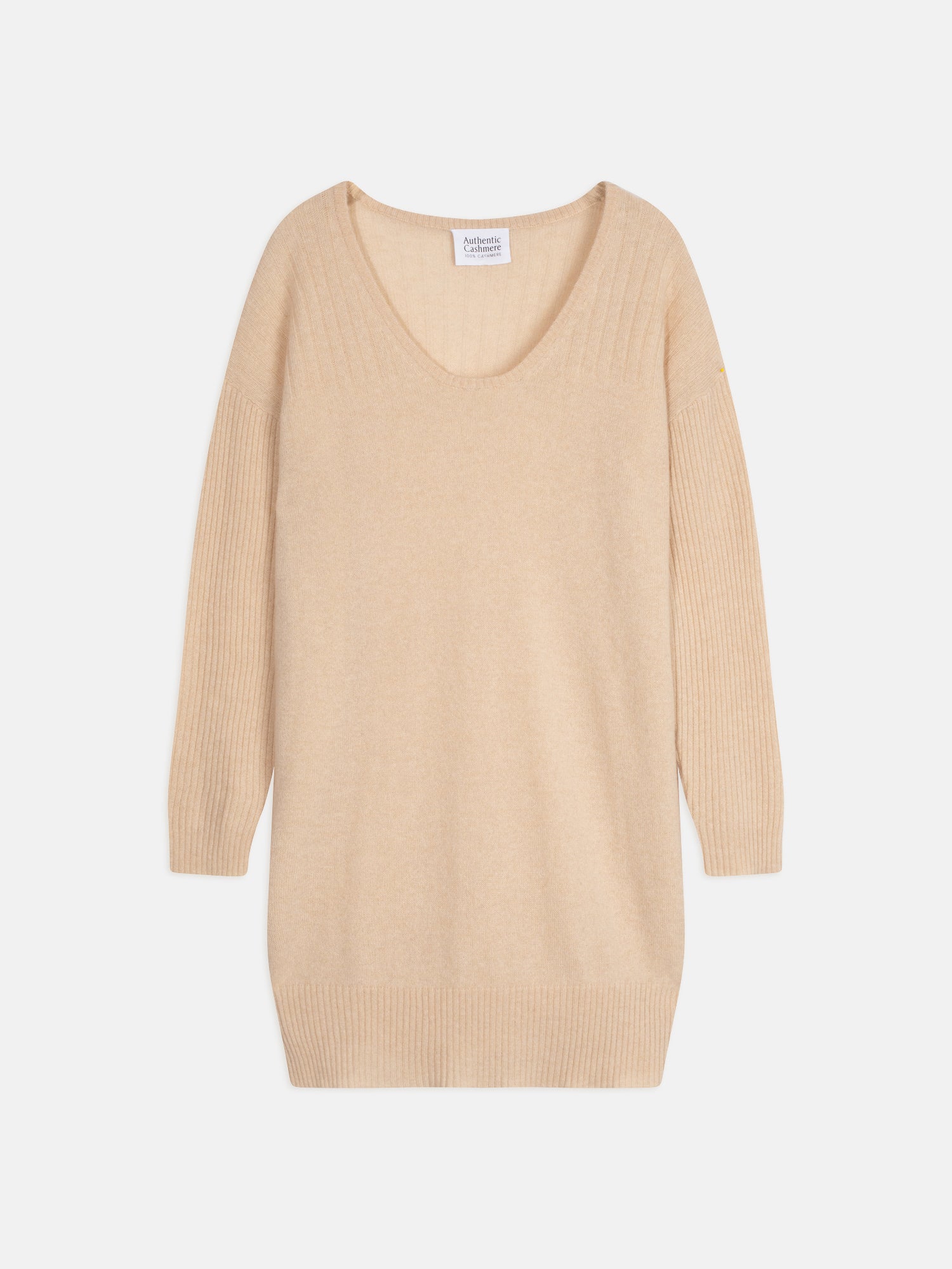 DANA robe col u sable 100% cachemire