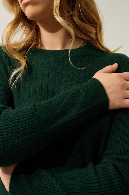 DARIA Pullover mit Rundhalsausschnitt Zypresse 100% Kaschmir