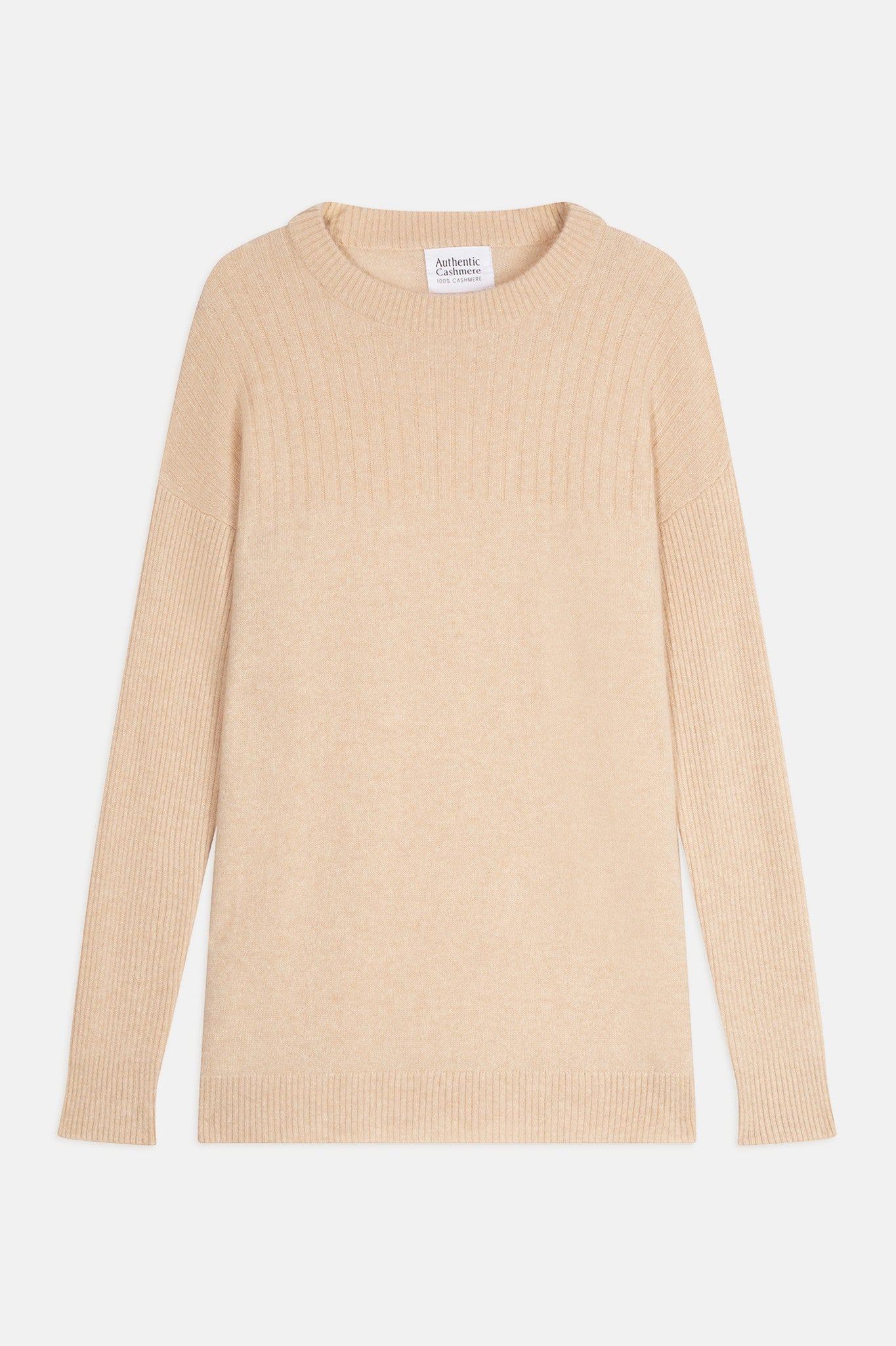 daria pull col rond sable 100% cachemire