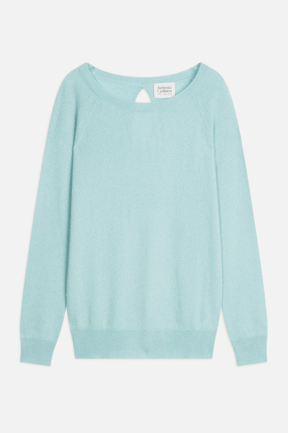 dibona pull col bateau goutte dos aqua 100% cachemire