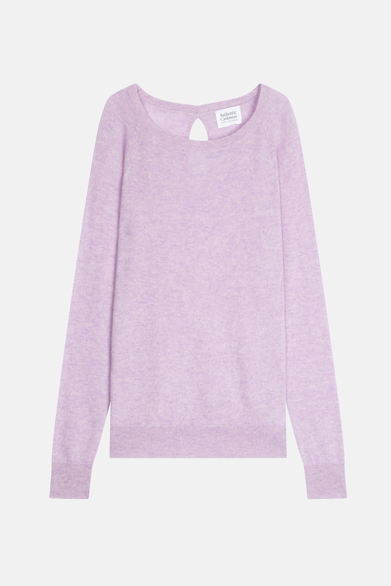 DIBONA mauve mottled boat-neck sweater 100% cashmere